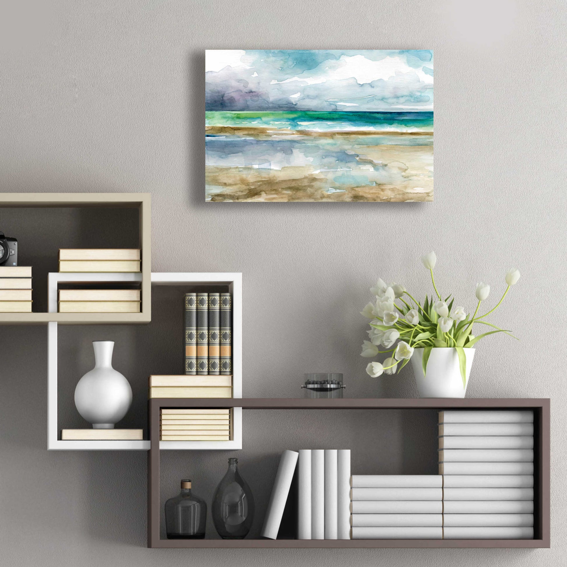 Epic Art 'Low Tide 1' by Jadei Graphics, Acrylic Glass Wall Art,24x16