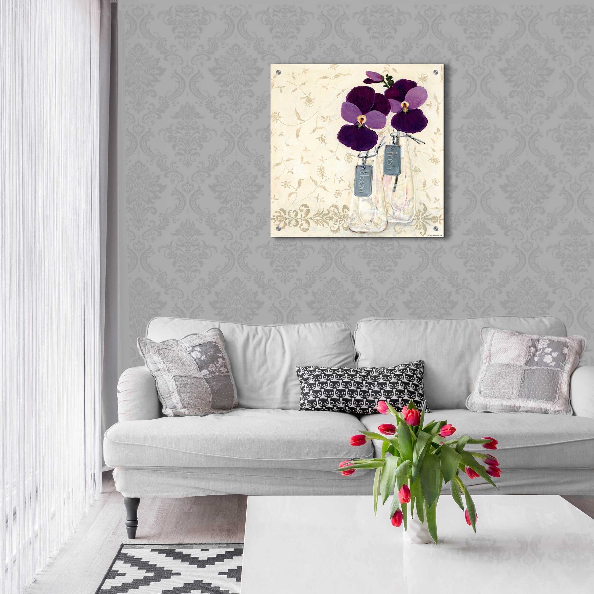 Epic Art 'Inspired Purple' by Jadei Graphics, Acrylic Glass Wall Art,24x24