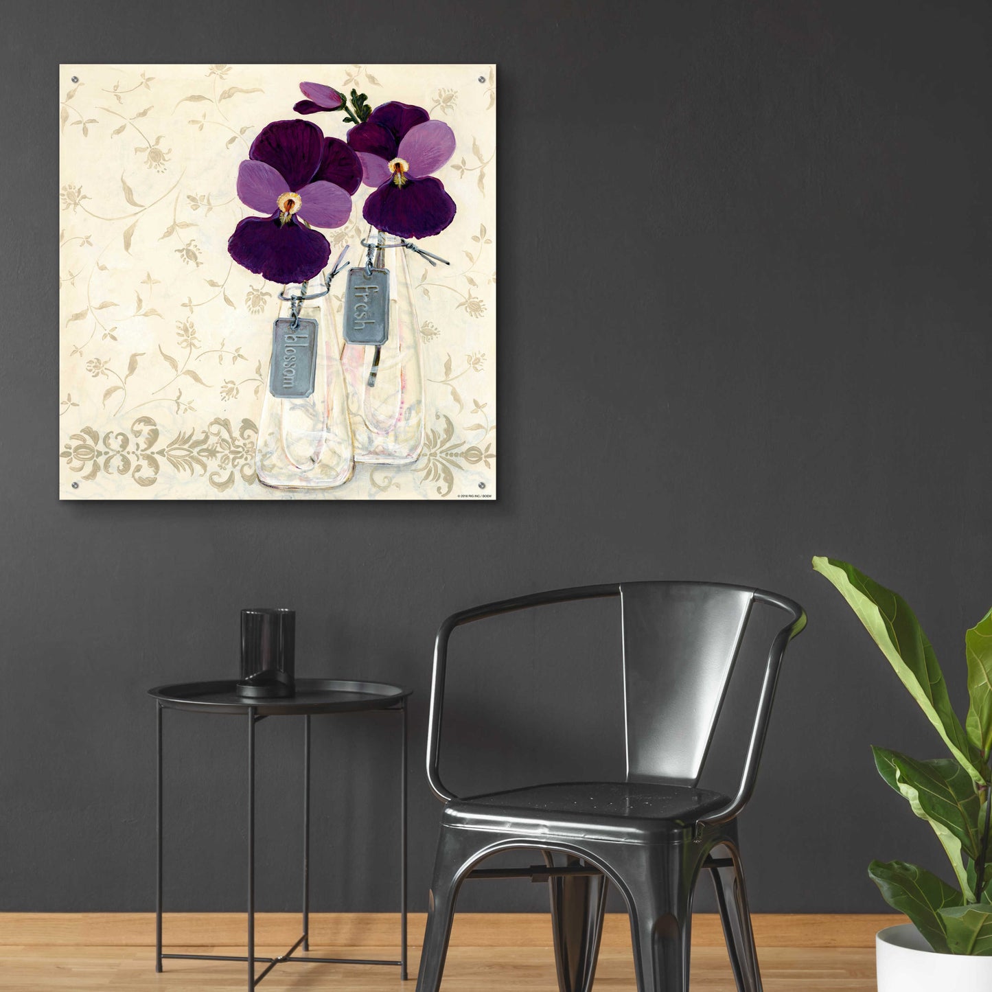 Epic Art 'Inspired Purple' by Jadei Graphics, Acrylic Glass Wall Art,36x36