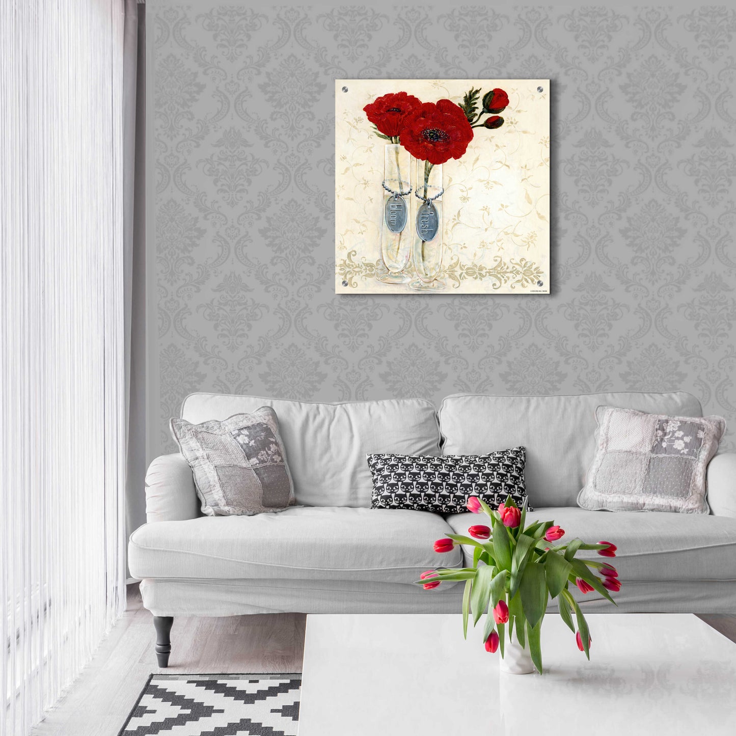 Epic Art 'Inspired Red' by Jadei Graphics, Acrylic Glass Wall Art,24x24