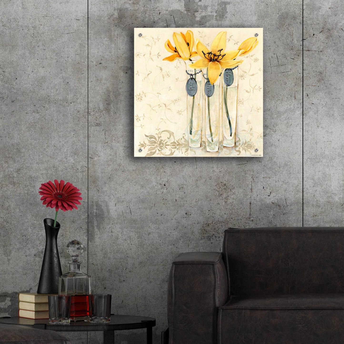 Epic Art 'Inspired Yellow' by Jadei Graphics, Acrylic Glass Wall Art,24x24