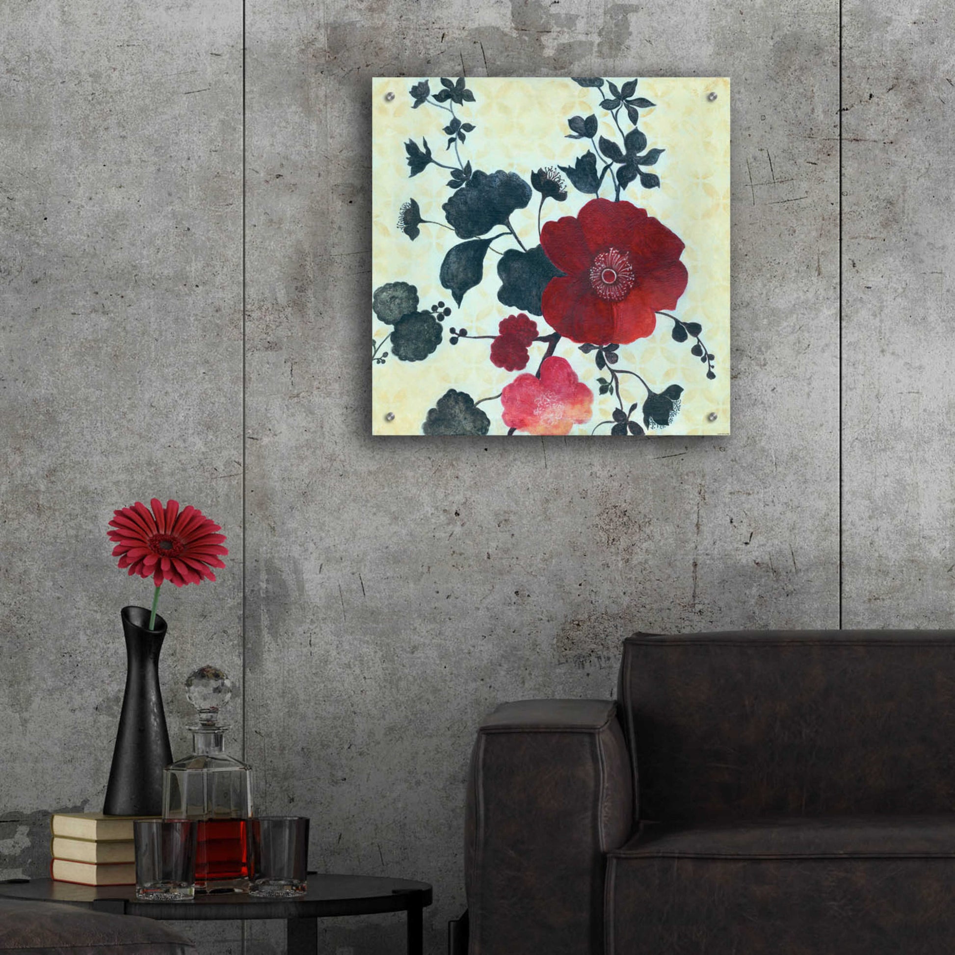 Epic Art 'Japanese Blossoms 1' by Jadei Graphics, Acrylic Glass Wall Art,24x24