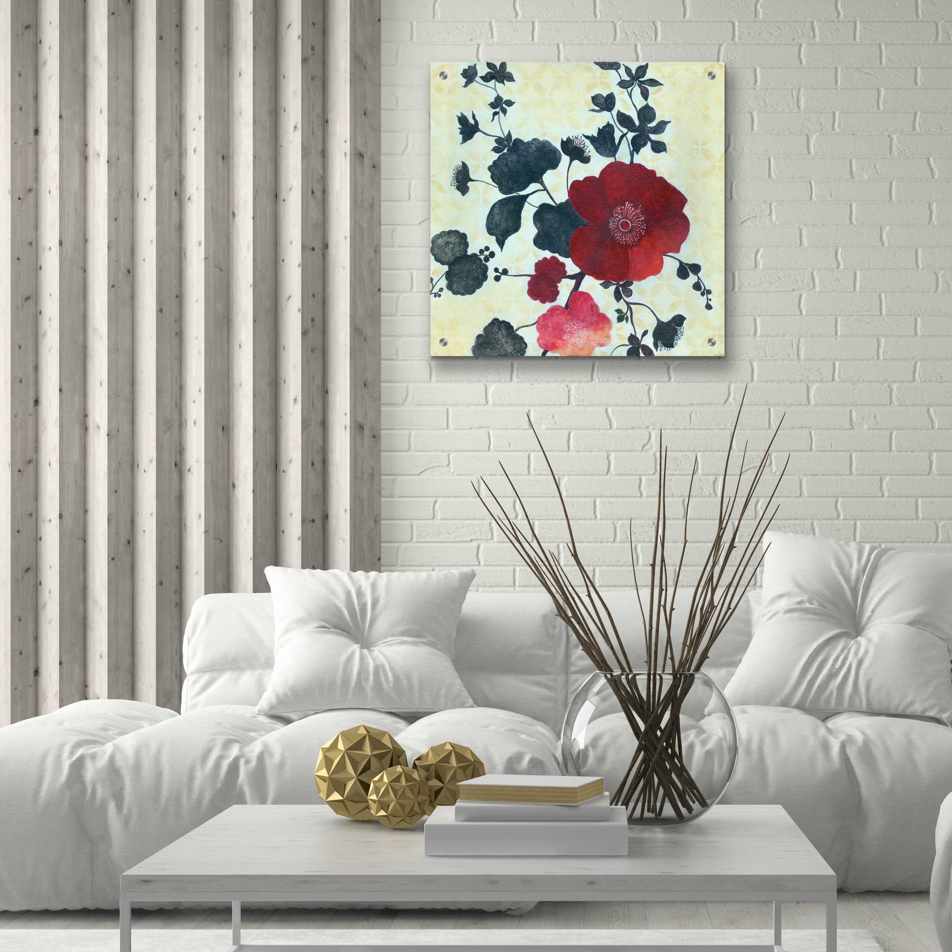 Epic Art 'Japanese Blossoms 1' by Jadei Graphics, Acrylic Glass Wall Art,24x24