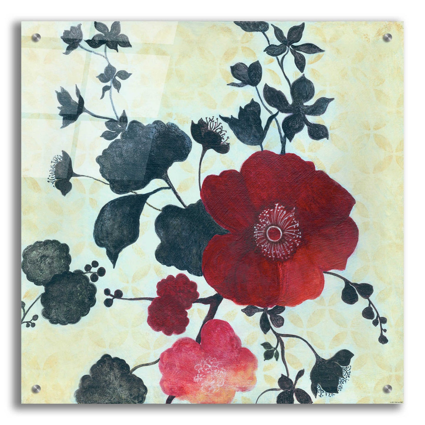 Epic Art 'Japanese Blossoms 1' by Jadei Graphics, Acrylic Glass Wall Art,24x24