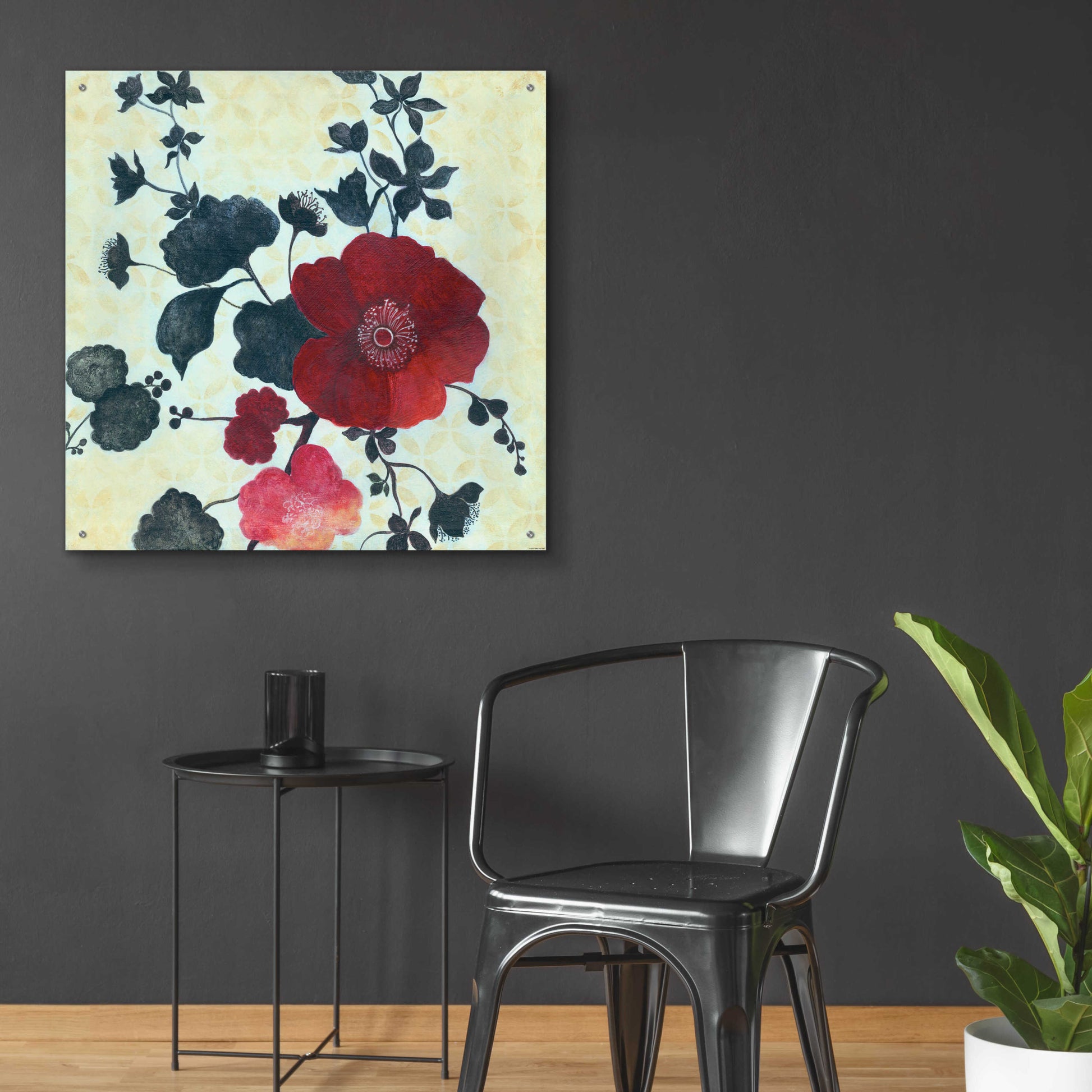 Epic Art 'Japanese Blossoms 1' by Jadei Graphics, Acrylic Glass Wall Art,36x36