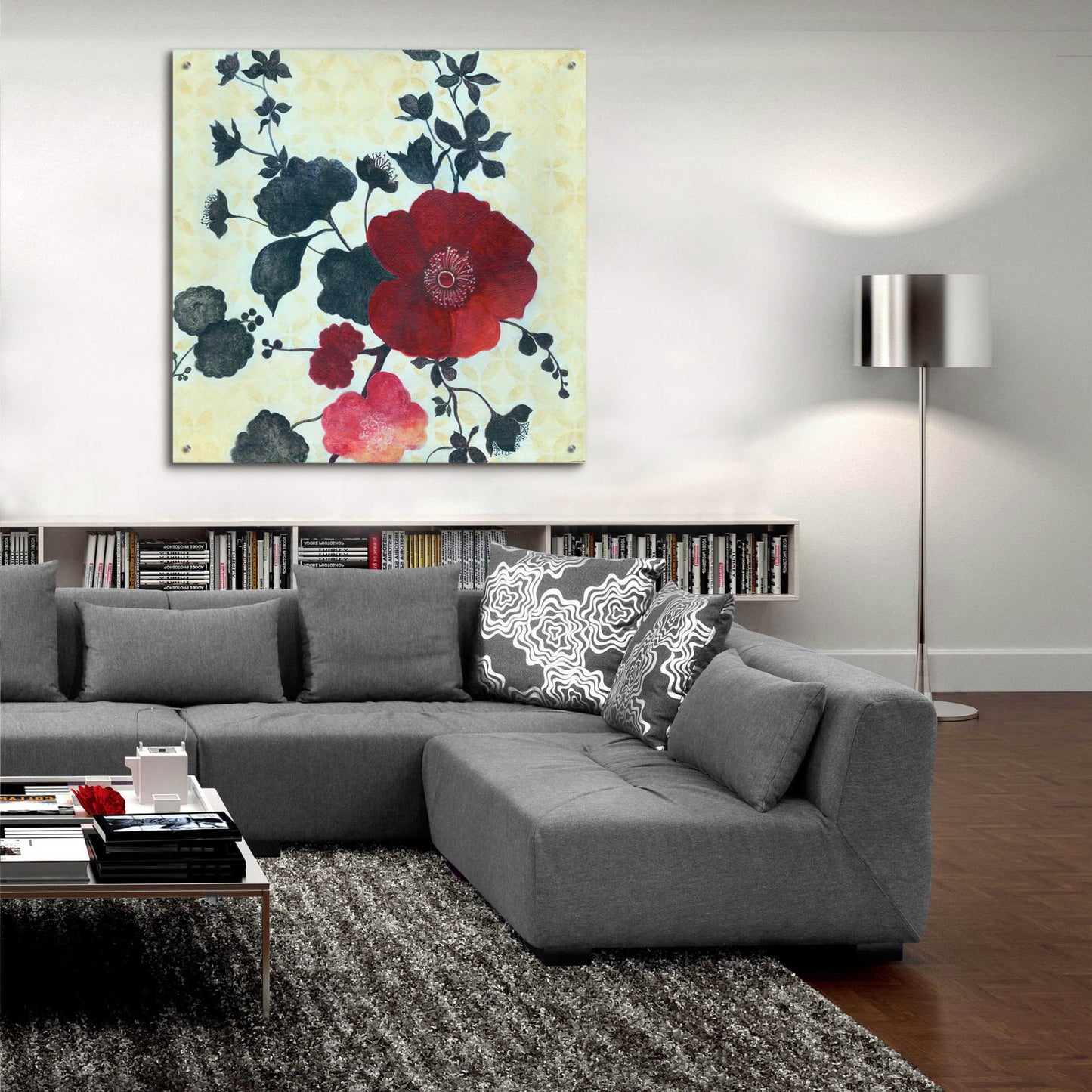 Epic Art 'Japanese Blossoms 1' by Jadei Graphics, Acrylic Glass Wall Art,36x36