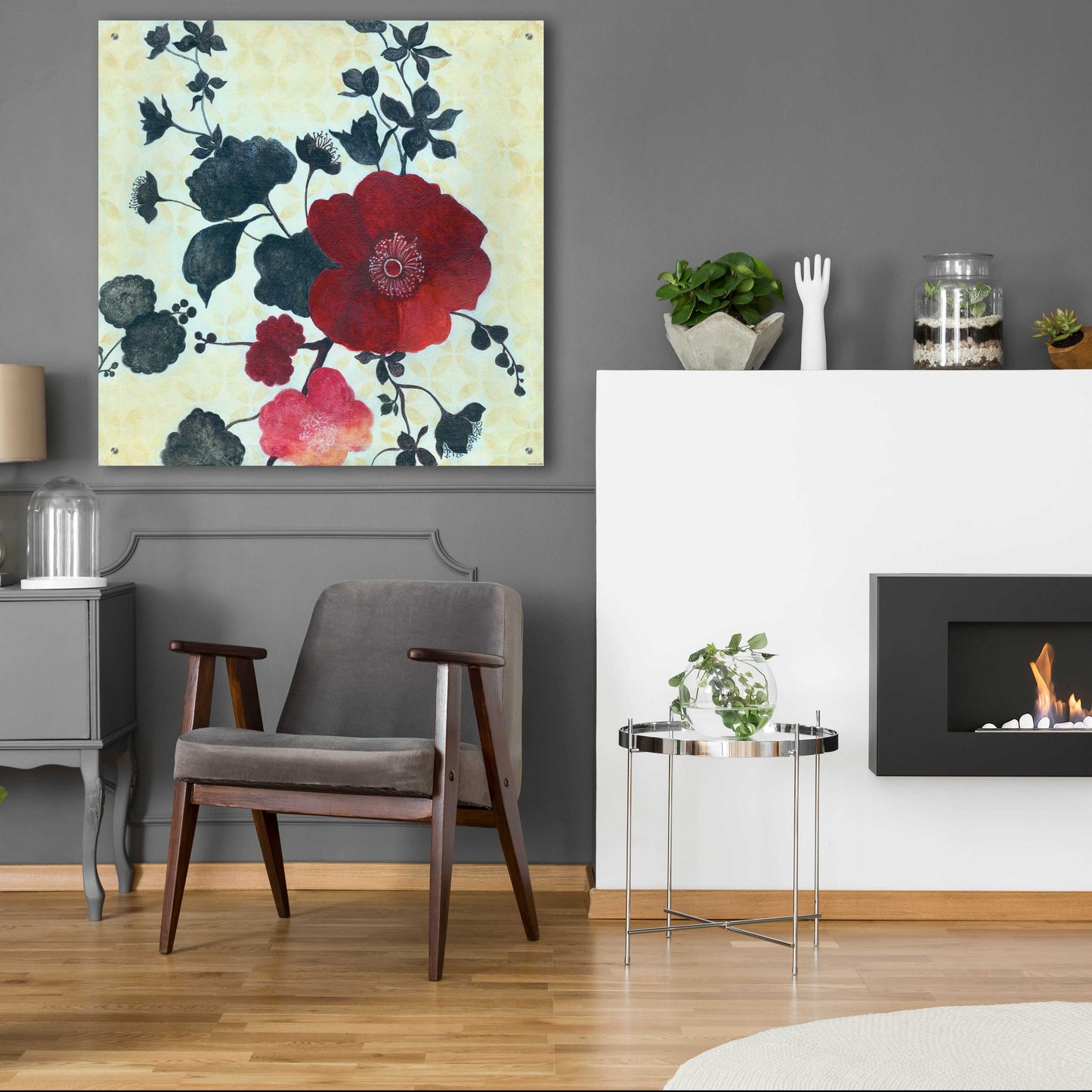 Epic Art 'Japanese Blossoms 1' by Jadei Graphics, Acrylic Glass Wall Art,36x36