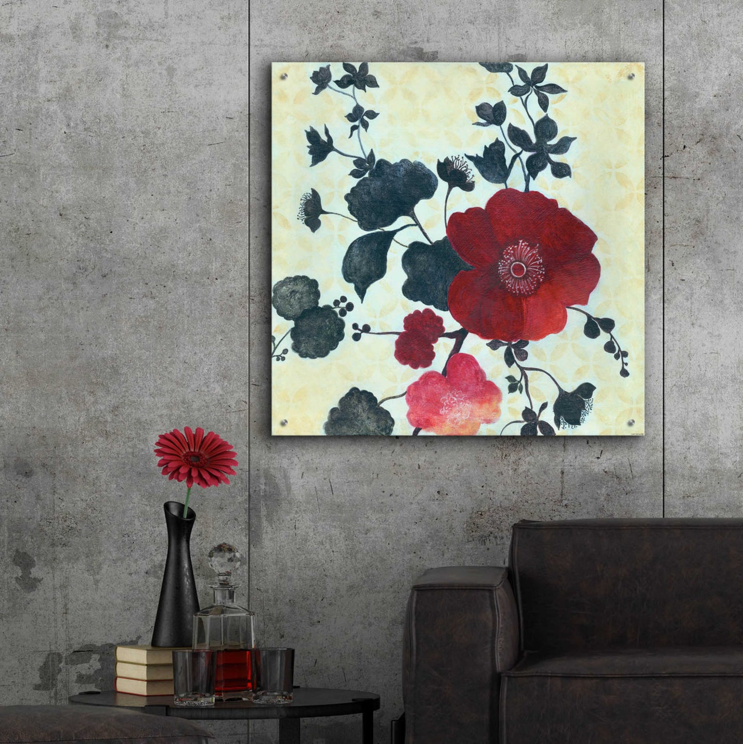 Epic Art 'Japanese Blossoms 1' by Jadei Graphics, Acrylic Glass Wall Art,36x36