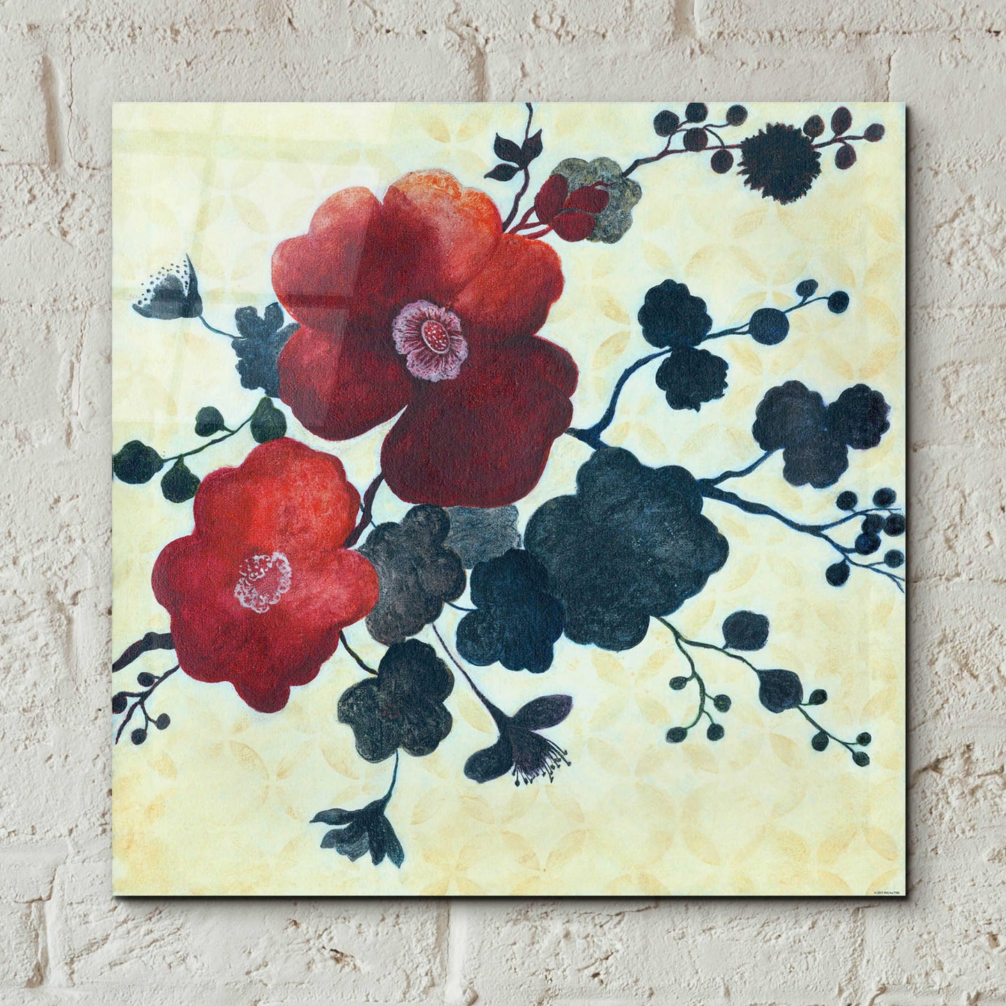 Epic Art 'Japanese Blossoms 2' by Jadei Graphics, Acrylic Glass Wall Art,12x12