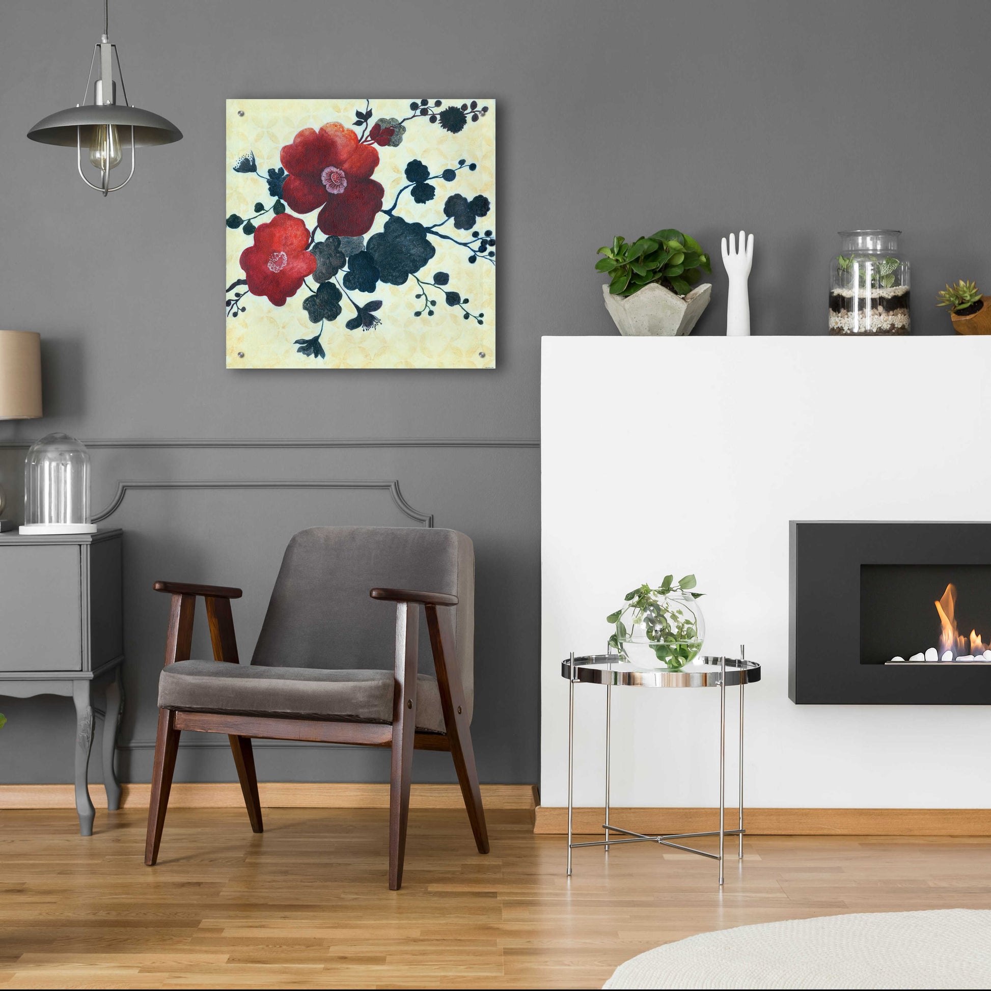 Epic Art 'Japanese Blossoms 2' by Jadei Graphics, Acrylic Glass Wall Art,24x24