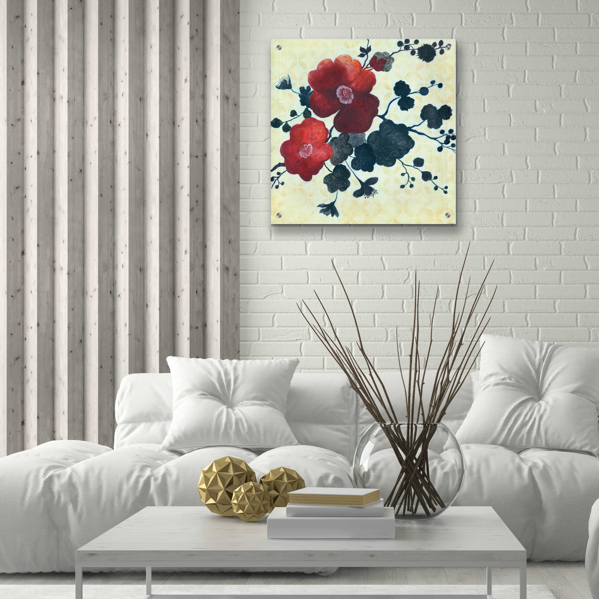 Epic Art 'Japanese Blossoms 2' by Jadei Graphics, Acrylic Glass Wall Art,24x24