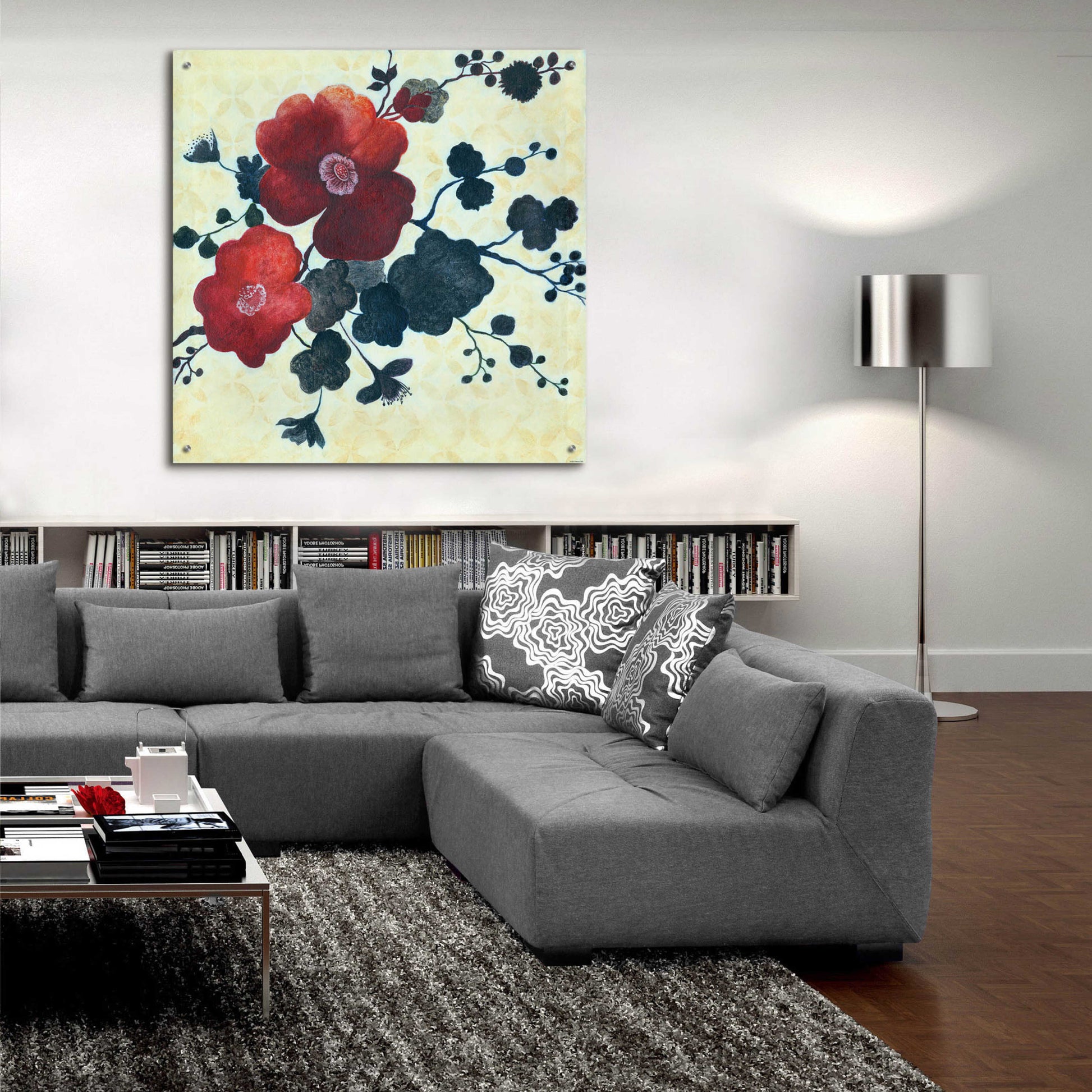 Epic Art 'Japanese Blossoms 2' by Jadei Graphics, Acrylic Glass Wall Art,36x36