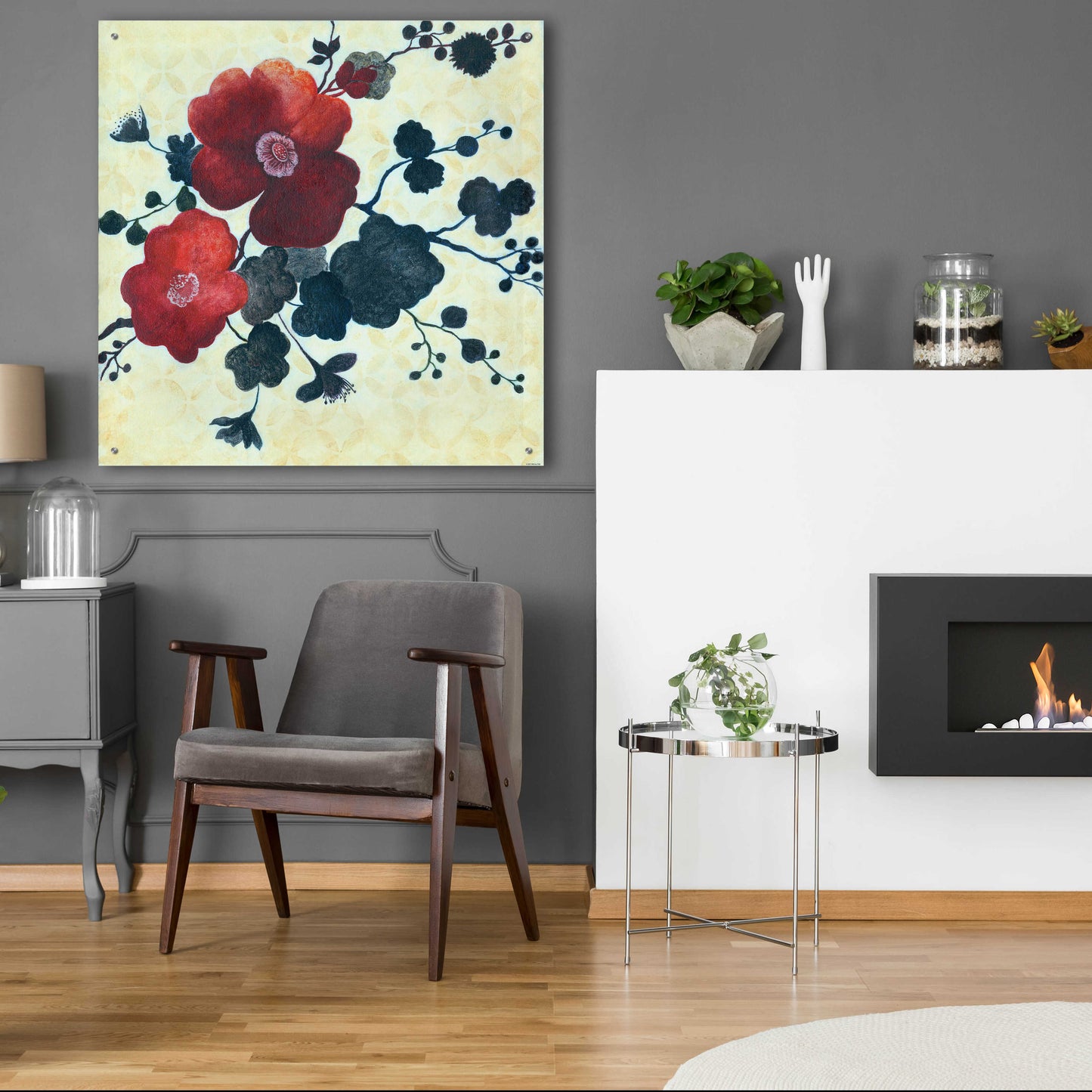 Epic Art 'Japanese Blossoms 2' by Jadei Graphics, Acrylic Glass Wall Art,36x36