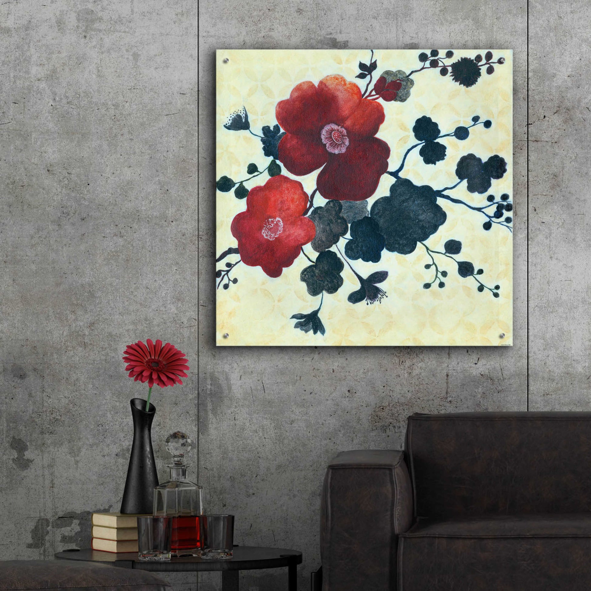 Epic Art 'Japanese Blossoms 2' by Jadei Graphics, Acrylic Glass Wall Art,36x36