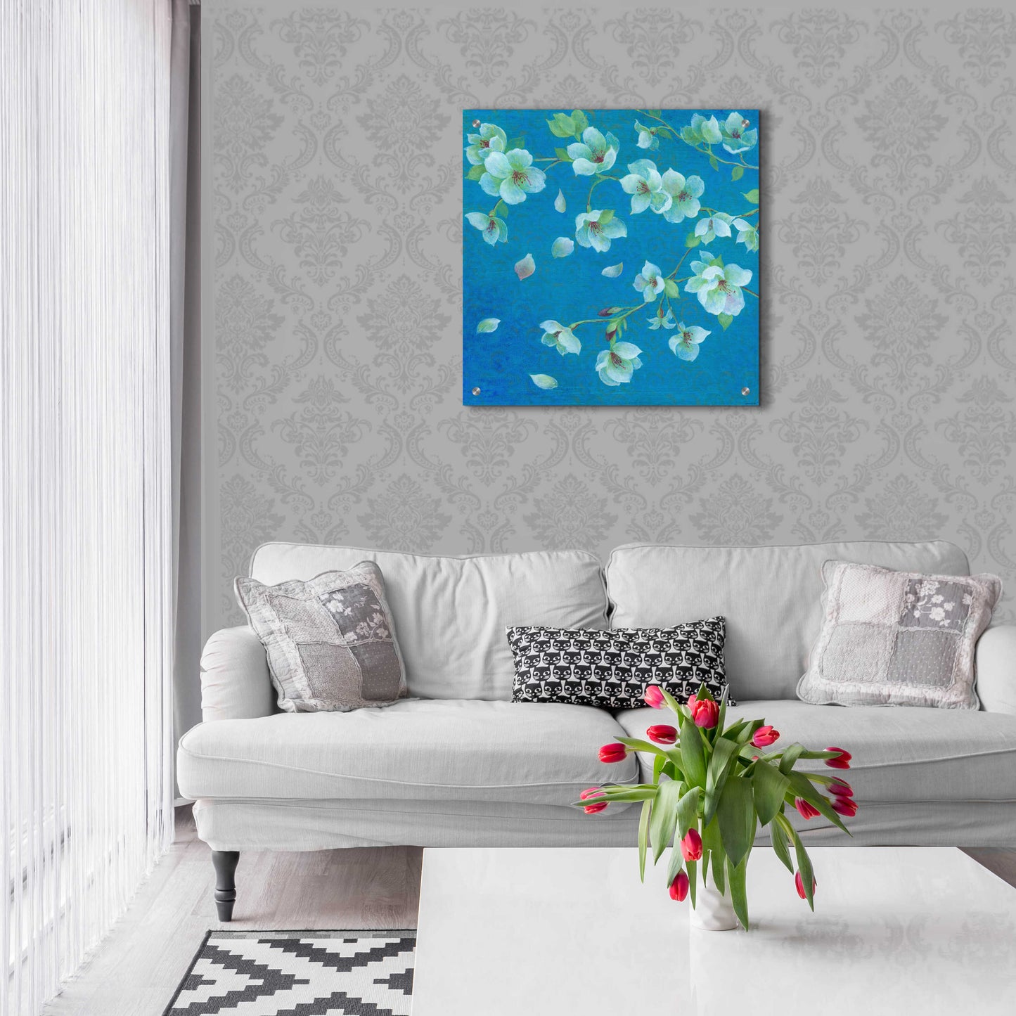 Epic Art 'Cherry Blossom 2' by Jadei Graphics, Acrylic Glass Wall Art,24x24