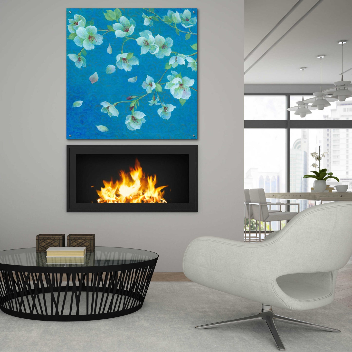 Epic Art 'Cherry Blossom 2' by Jadei Graphics, Acrylic Glass Wall Art,36x36