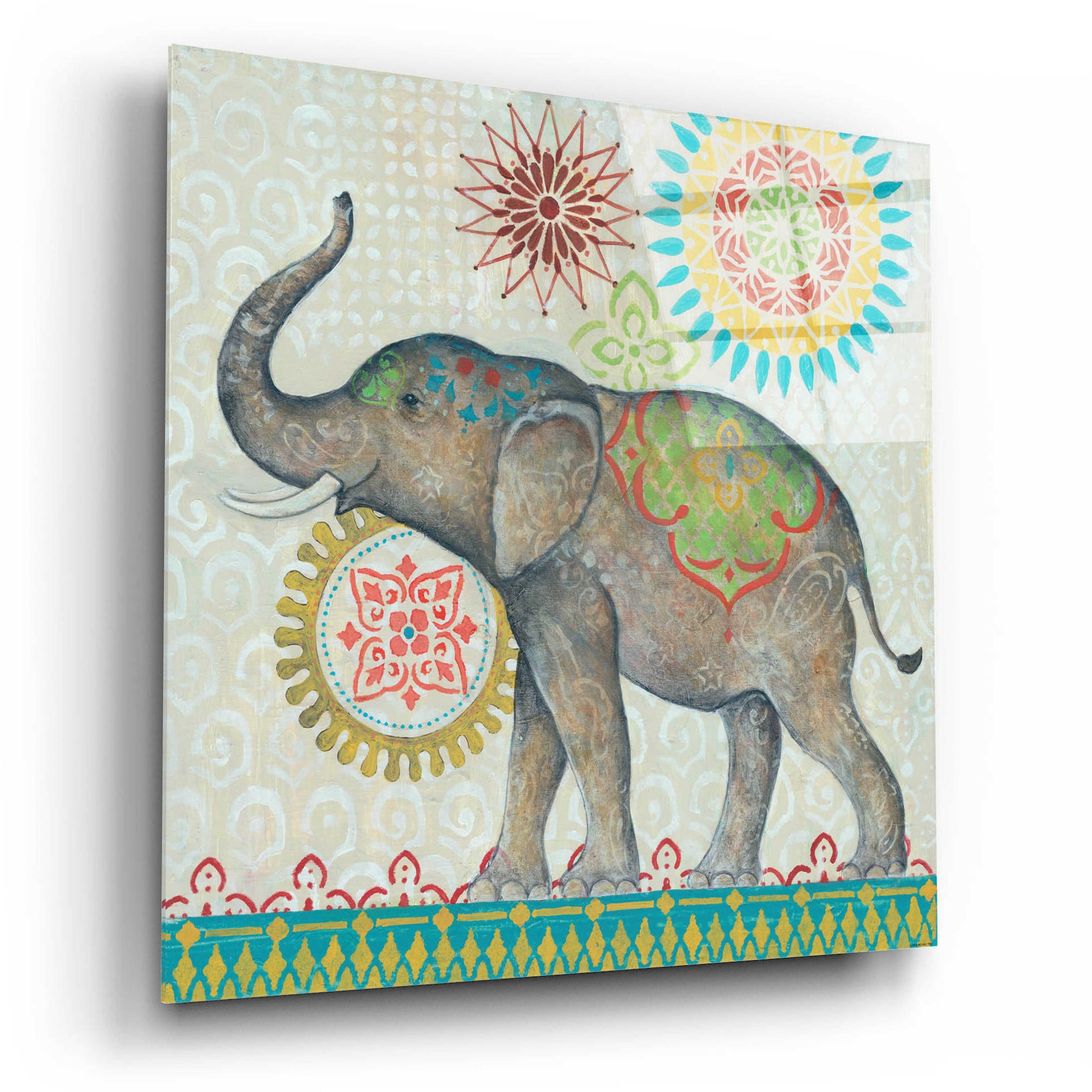 Epic Art 'Elephant' by Jadei Graphics, Acrylic Glass Wall Art,12x12