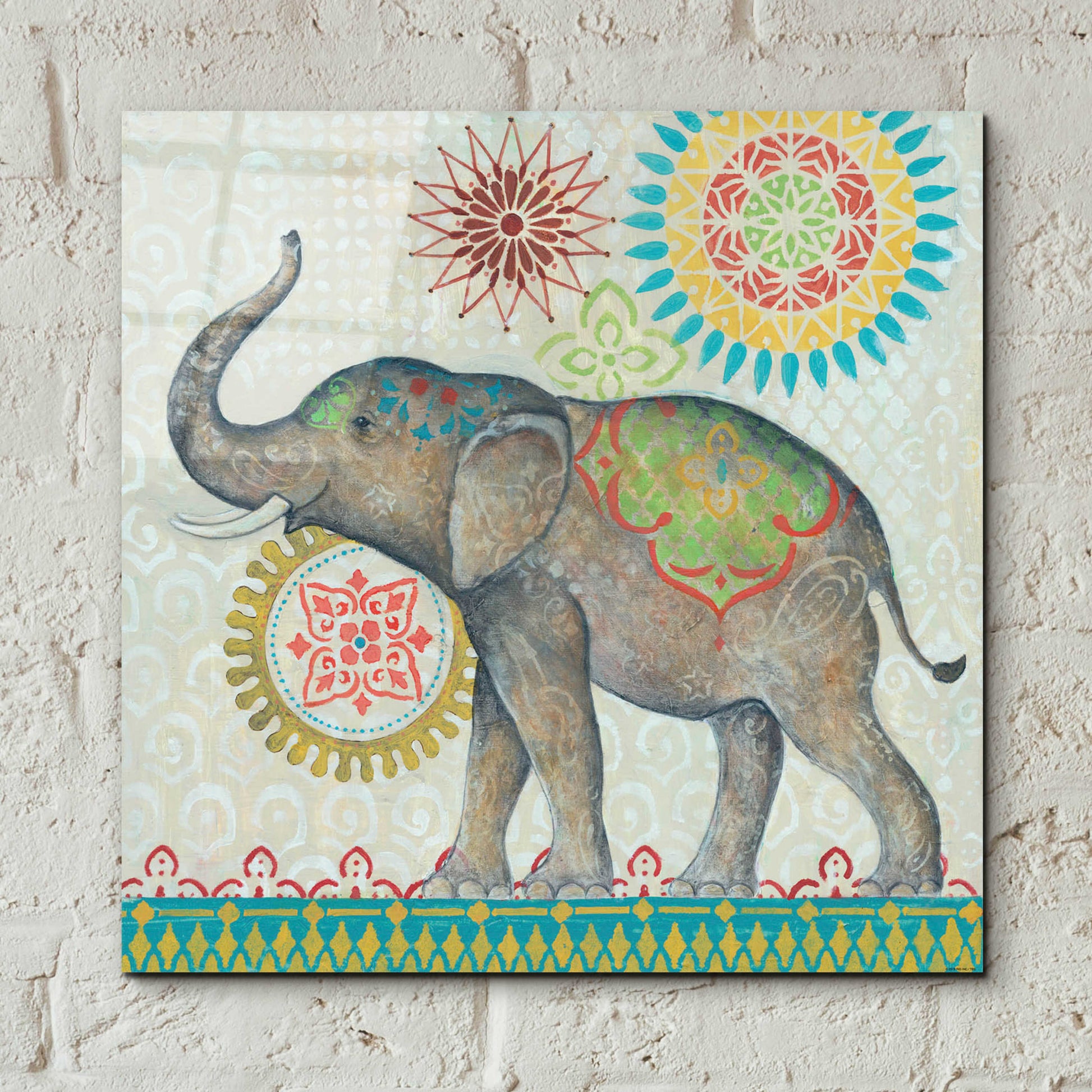 Epic Art 'Elephant' by Jadei Graphics, Acrylic Glass Wall Art,12x12