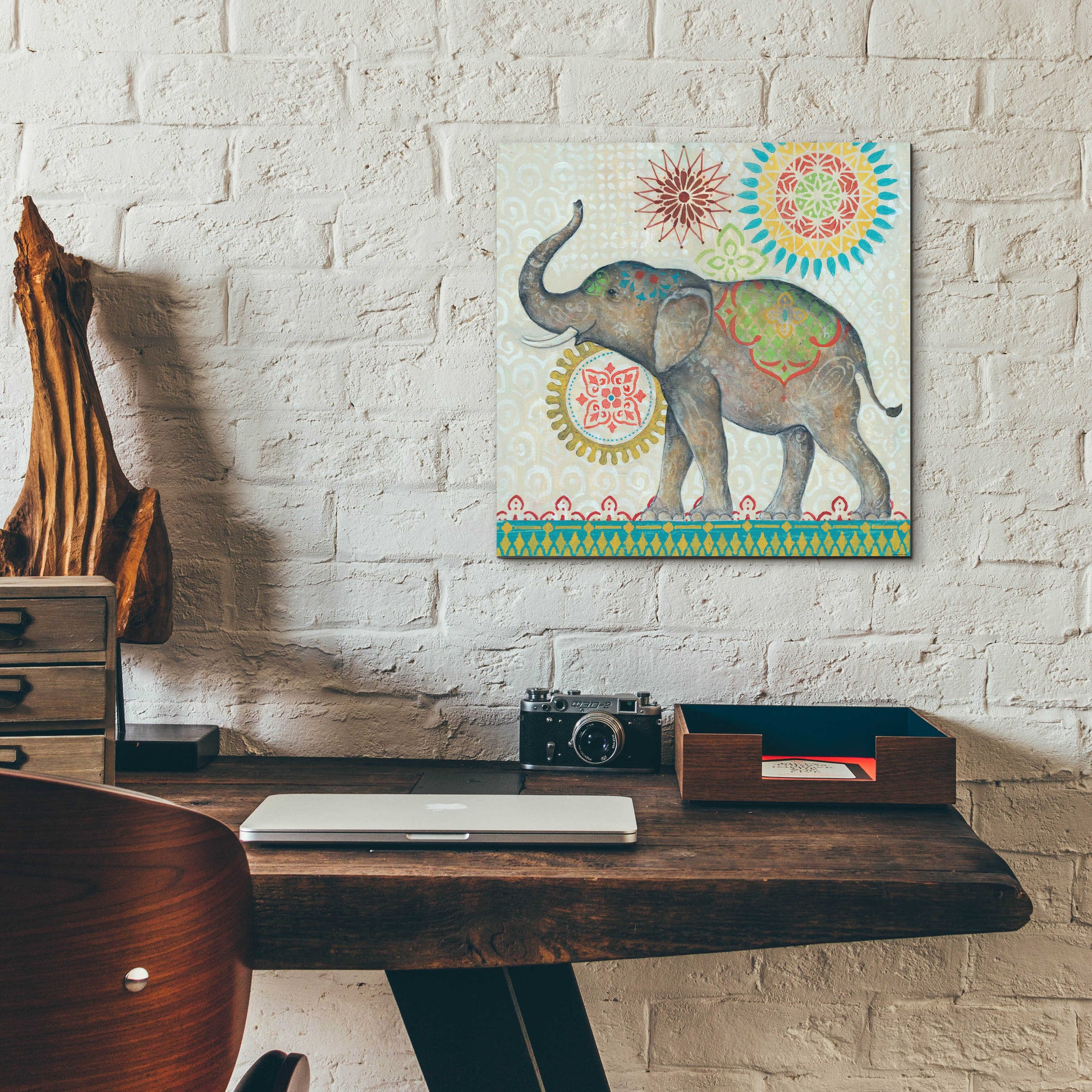 Epic Art 'Elephant' by Jadei Graphics, Acrylic Glass Wall Art,12x12