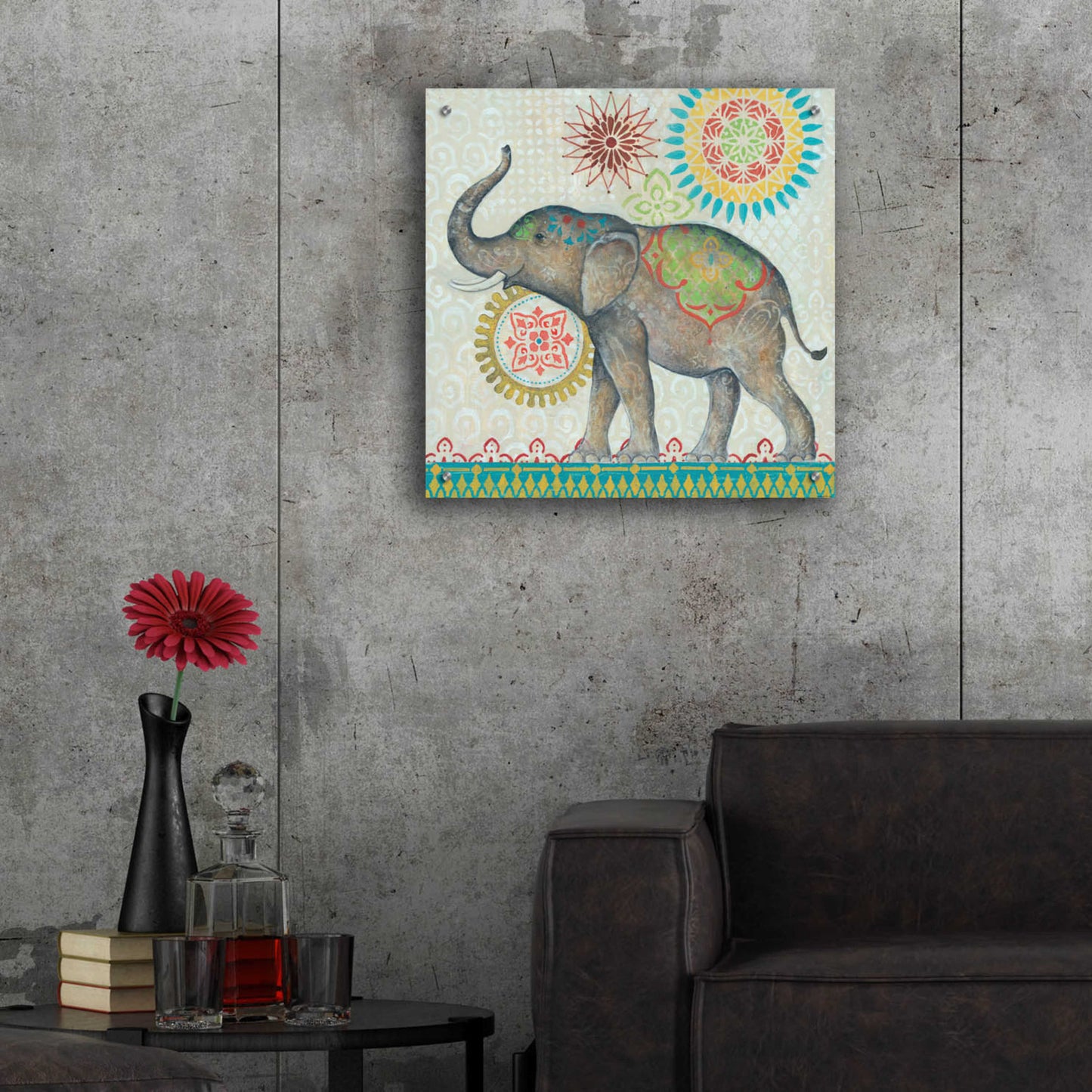 Epic Art 'Elephant' by Jadei Graphics, Acrylic Glass Wall Art,24x24