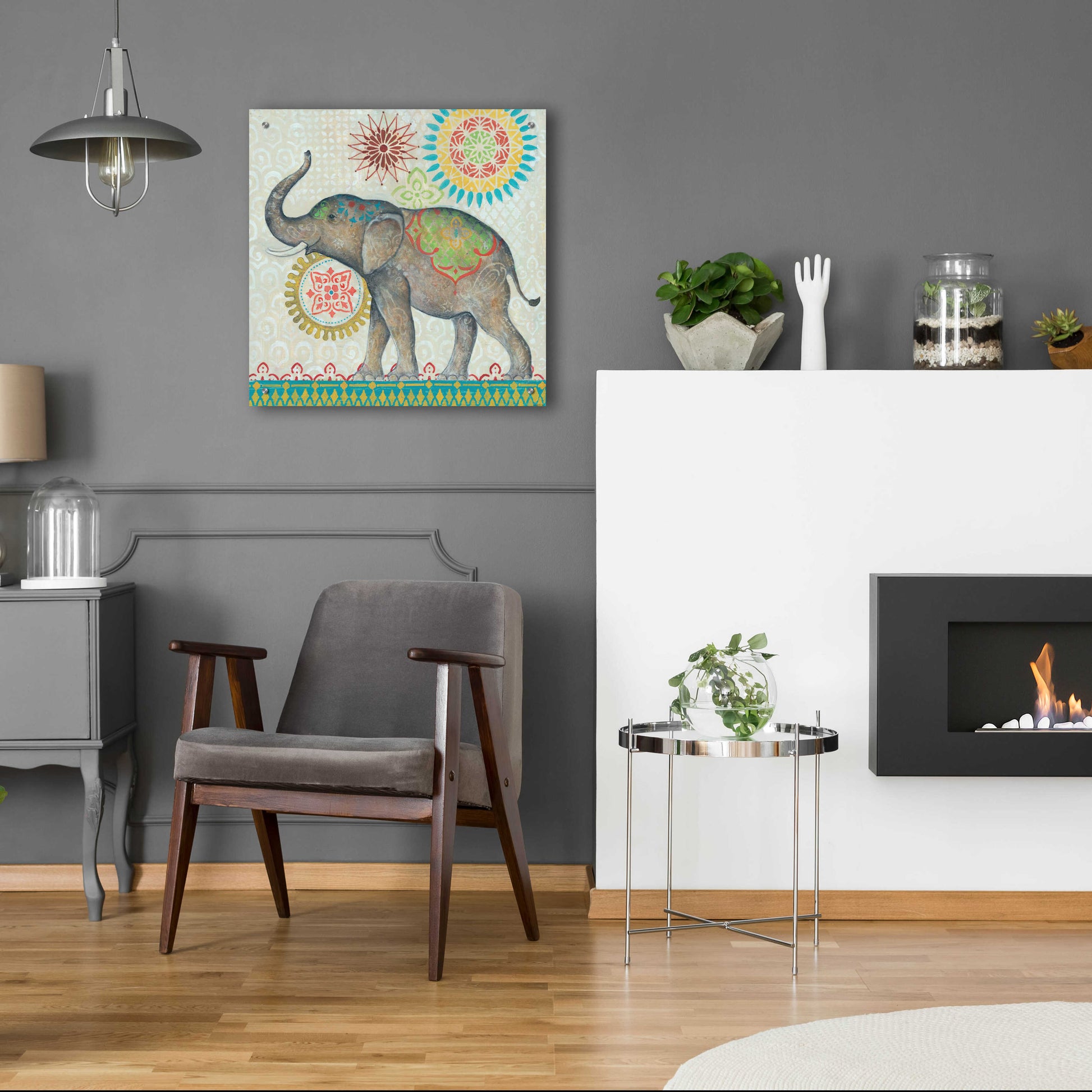 Epic Art 'Elephant' by Jadei Graphics, Acrylic Glass Wall Art,24x24