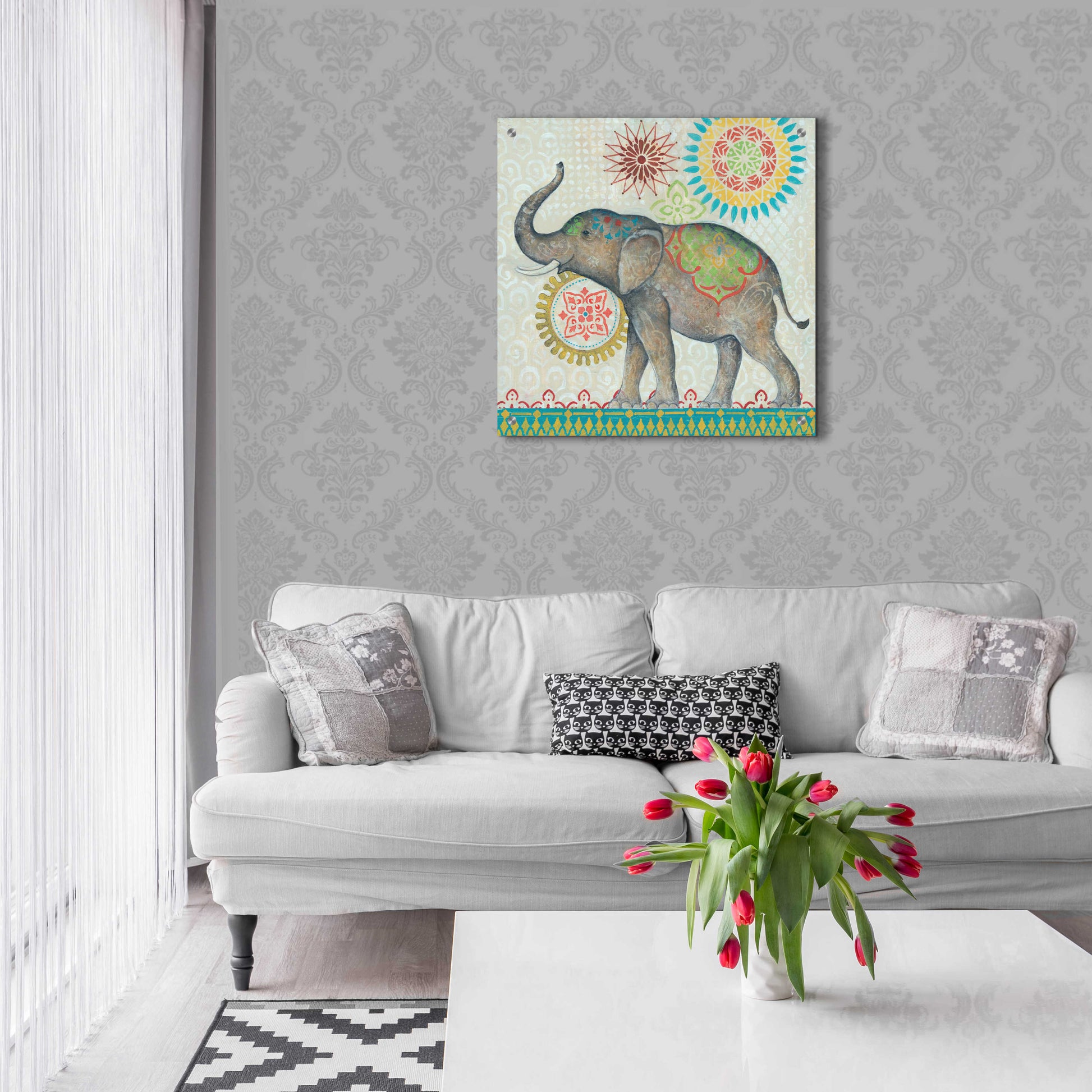 Epic Art 'Elephant' by Jadei Graphics, Acrylic Glass Wall Art,24x24