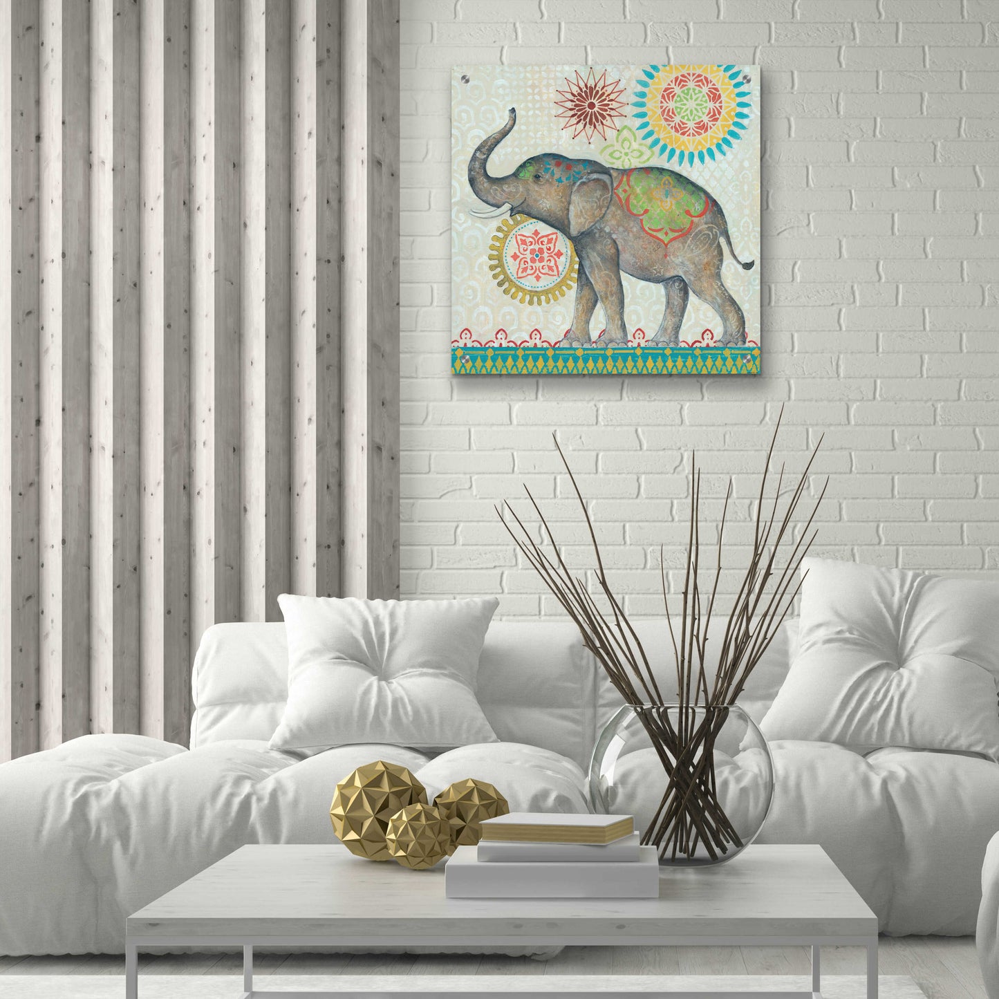 Epic Art 'Elephant' by Jadei Graphics, Acrylic Glass Wall Art,24x24