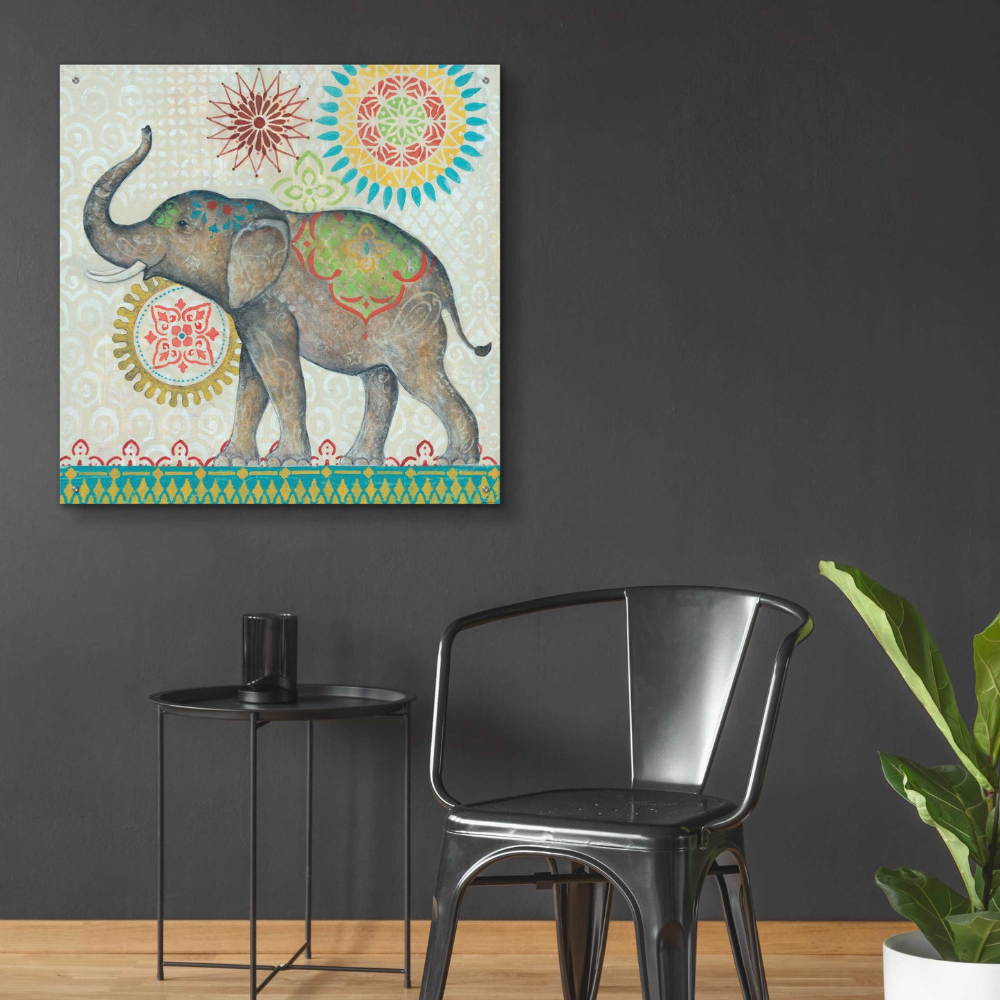 Epic Art 'Elephant' by Jadei Graphics, Acrylic Glass Wall Art,36x36