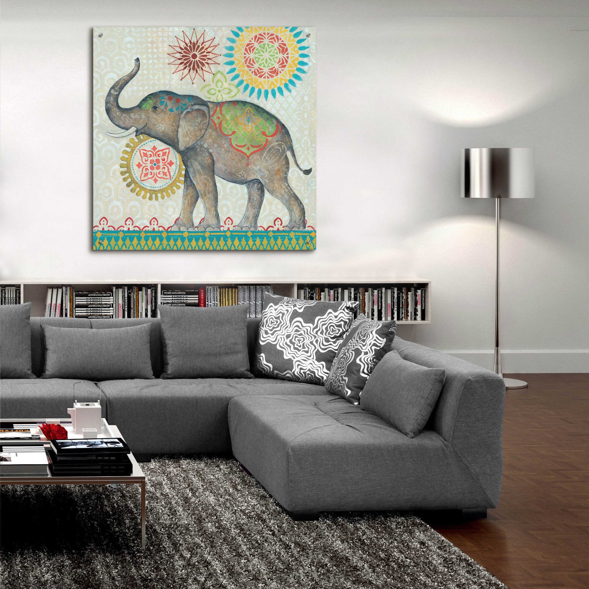 Epic Art 'Elephant' by Jadei Graphics, Acrylic Glass Wall Art,36x36