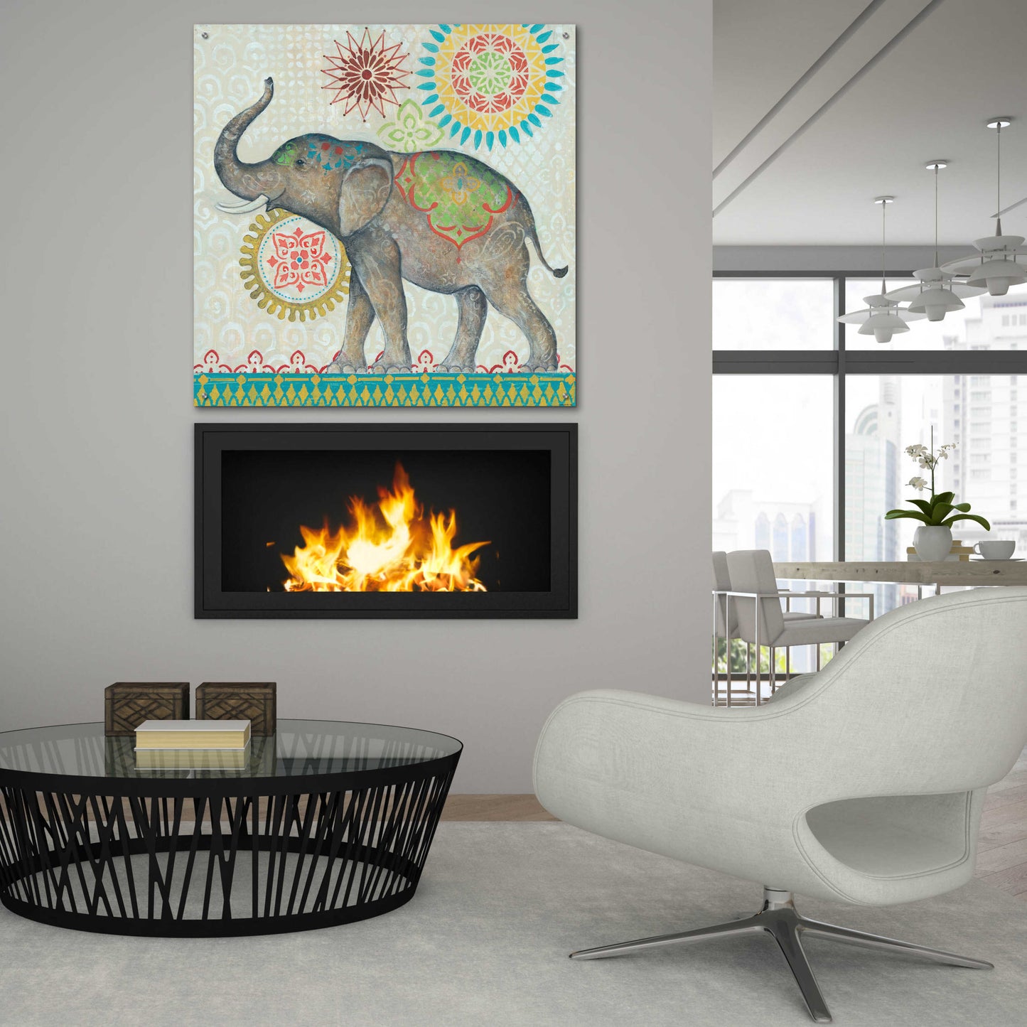 Epic Art 'Elephant' by Jadei Graphics, Acrylic Glass Wall Art,36x36