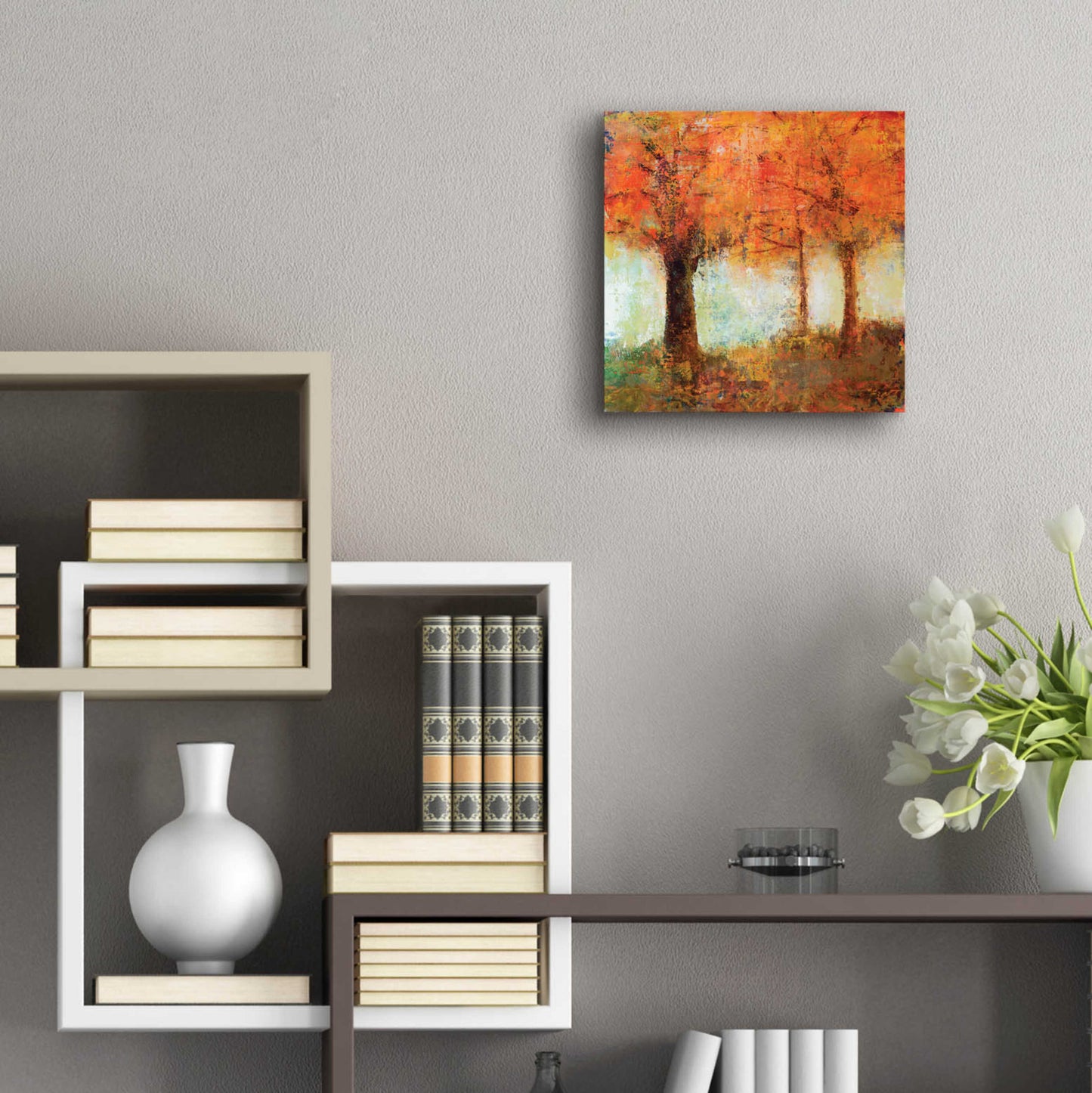 Epic Art 'Fall Trees' by Jadei Graphics, Acrylic Glass Wall Art,12x12