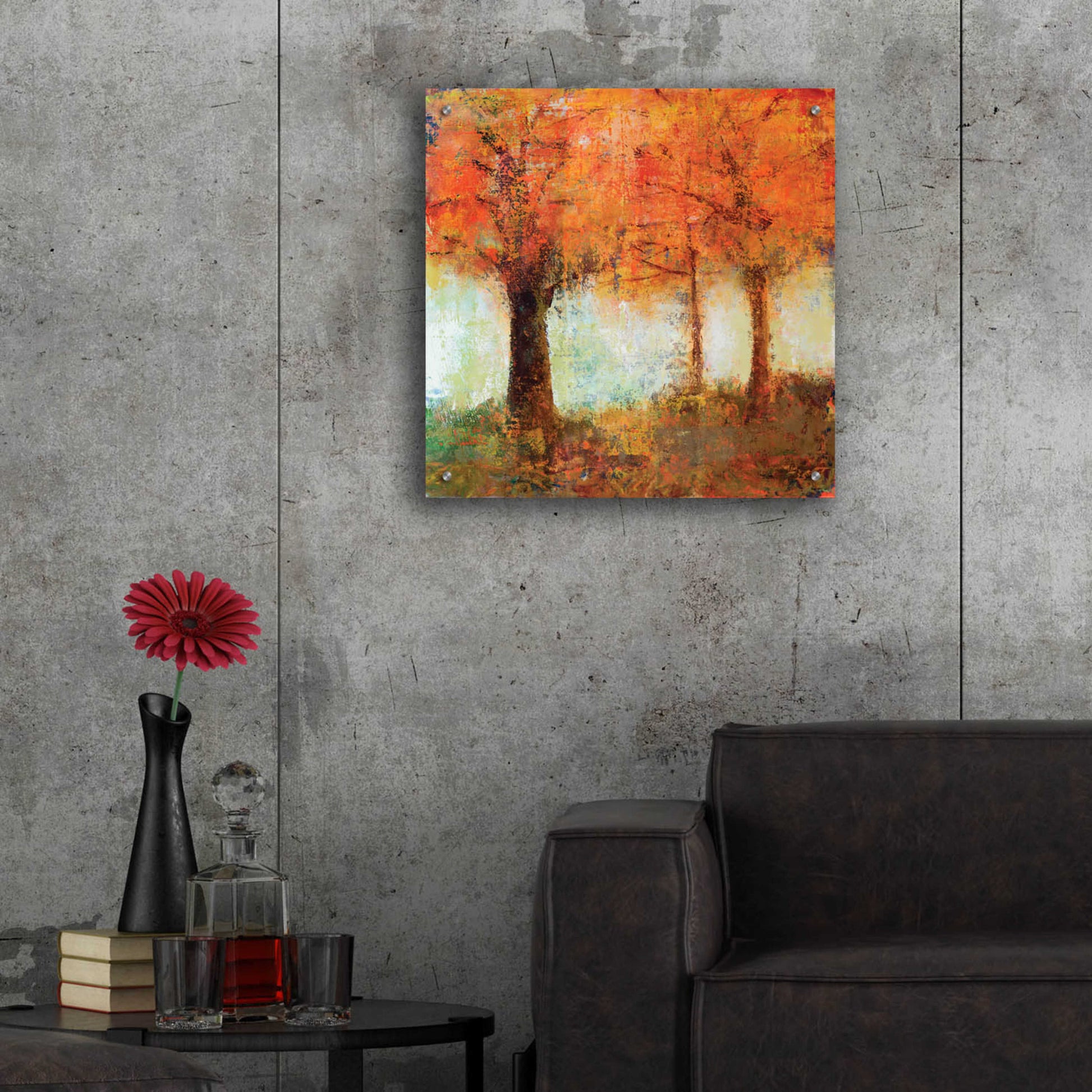 Epic Art 'Fall Trees' by Jadei Graphics, Acrylic Glass Wall Art,24x24