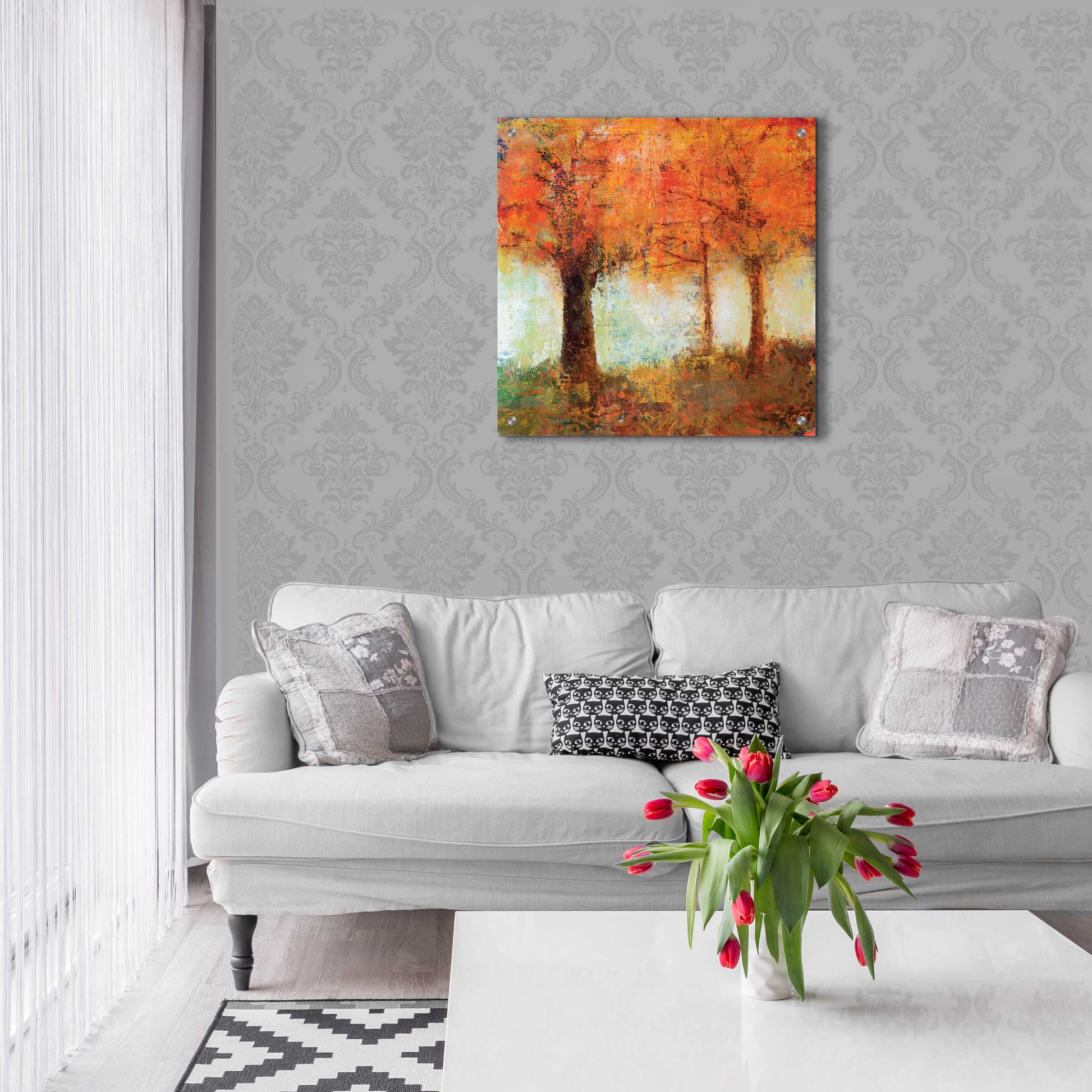 Epic Art 'Fall Trees' by Jadei Graphics, Acrylic Glass Wall Art,24x24