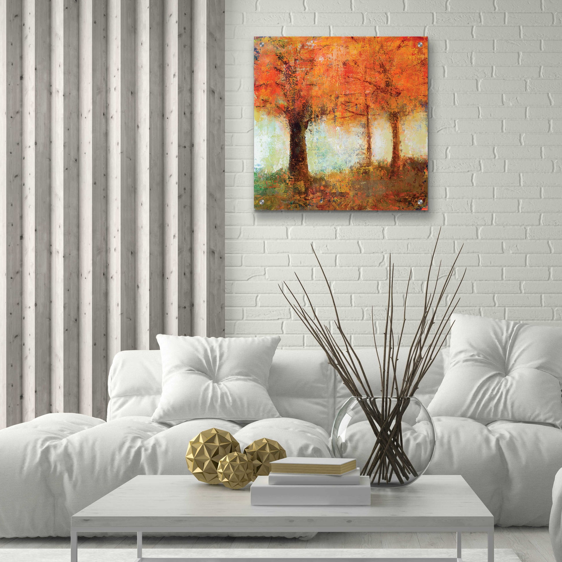 Epic Art 'Fall Trees' by Jadei Graphics, Acrylic Glass Wall Art,24x24