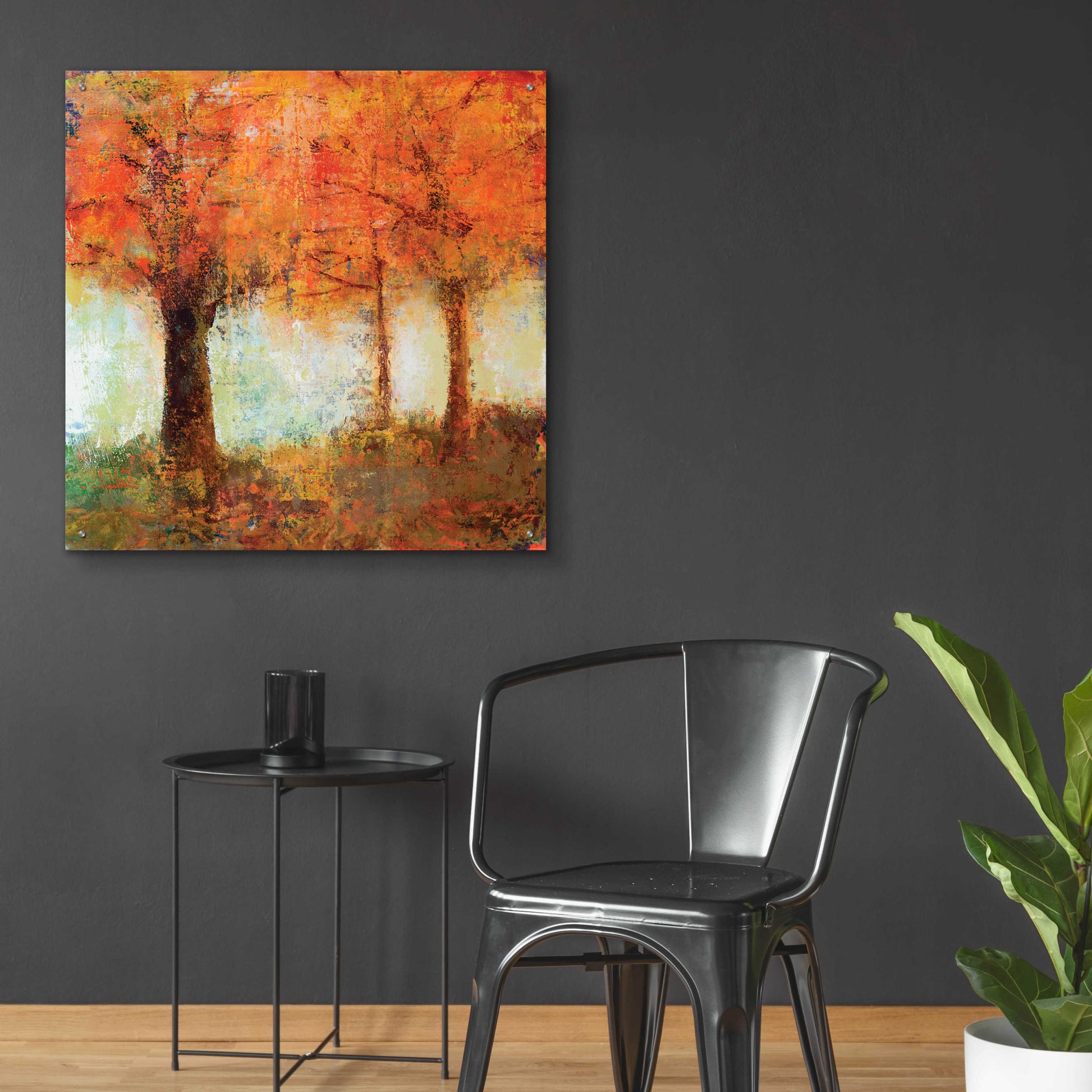 Epic Art 'Fall Trees' by Jadei Graphics, Acrylic Glass Wall Art,36x36