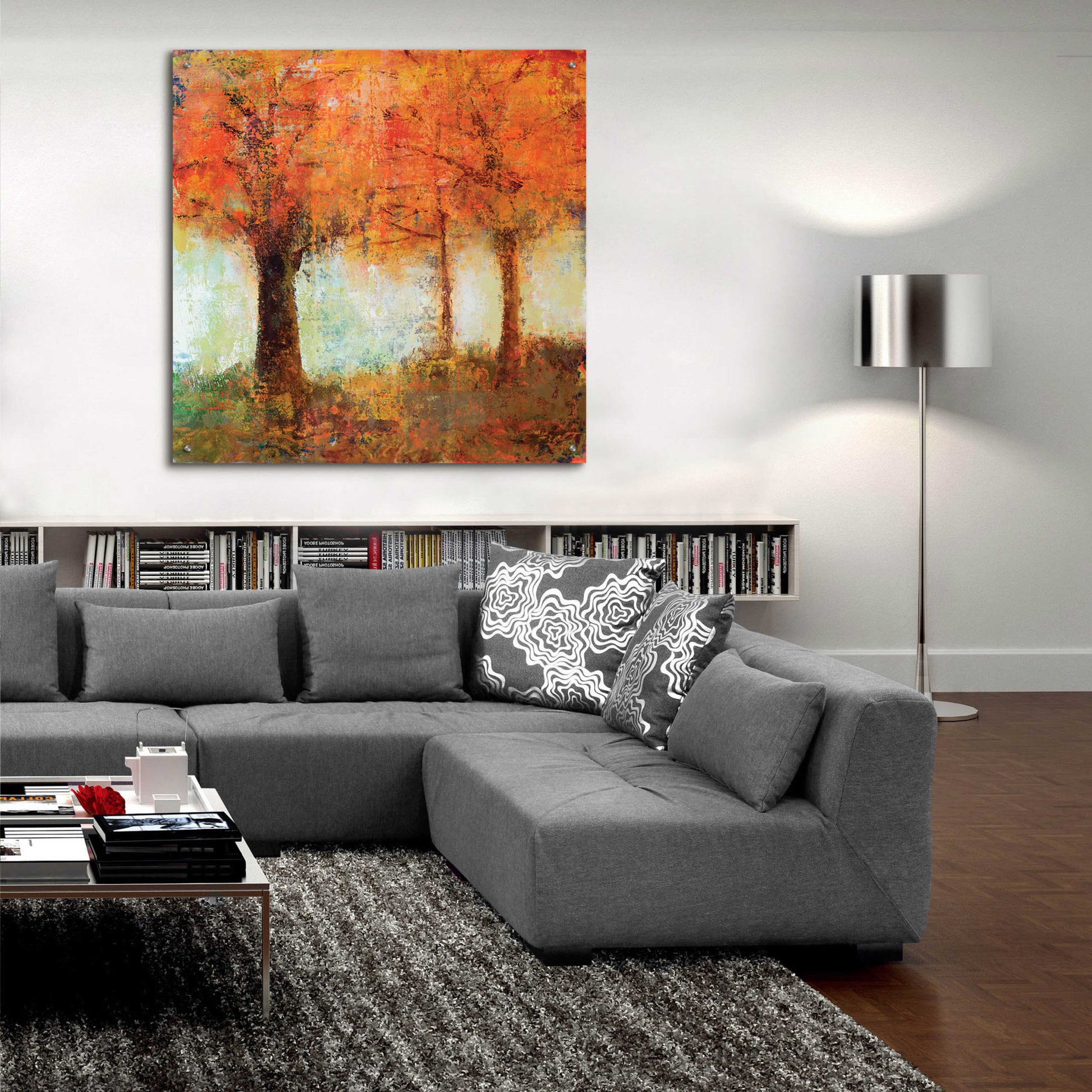 Epic Art 'Fall Trees' by Jadei Graphics, Acrylic Glass Wall Art,36x36