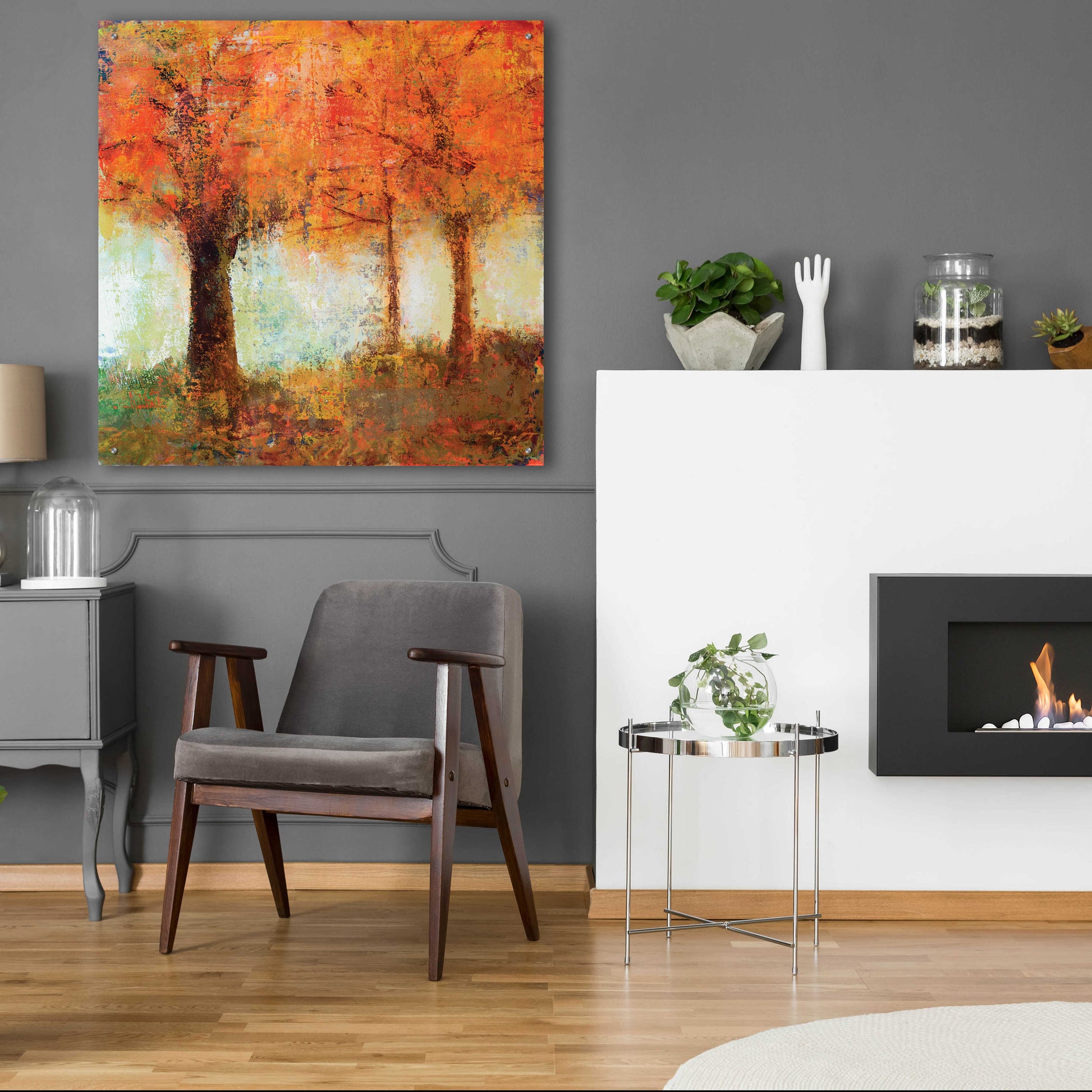 Epic Art 'Fall Trees' by Jadei Graphics, Acrylic Glass Wall Art,36x36