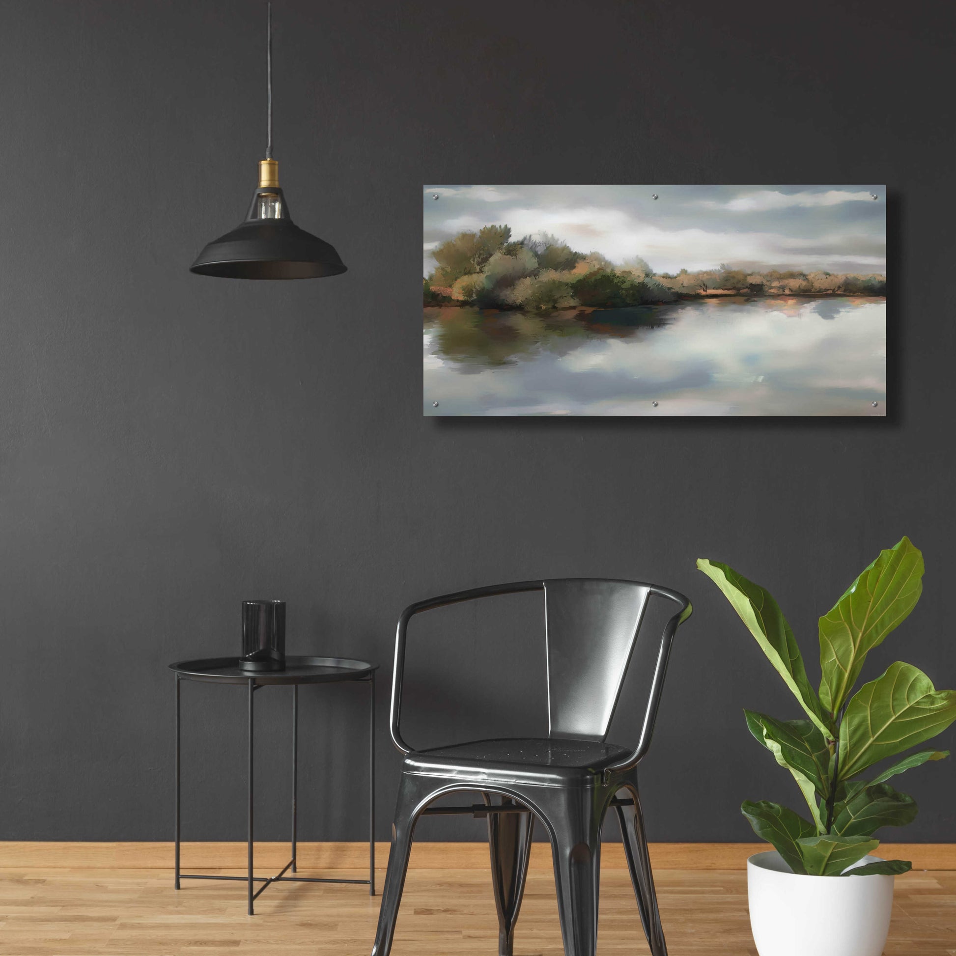 Epic Art 'River Fields' by Jadei Graphics, Acrylic Glass Wall Art,48x24