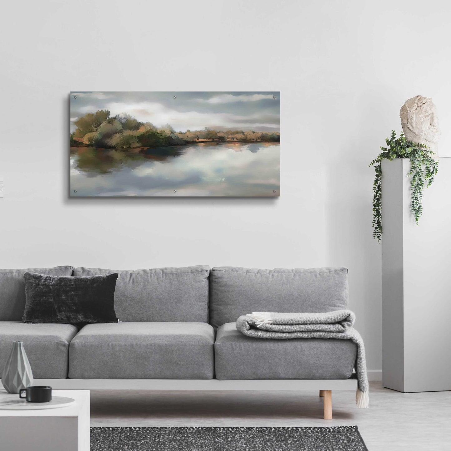 Epic Art 'River Fields' by Jadei Graphics, Acrylic Glass Wall Art,48x24