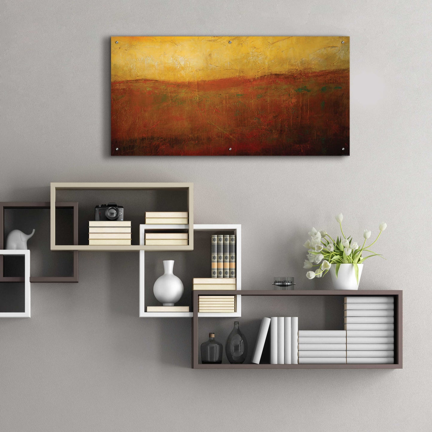 Epic Art 'Golden Sunrise' by Jadei Graphics, Acrylic Glass Wall Art,48x24