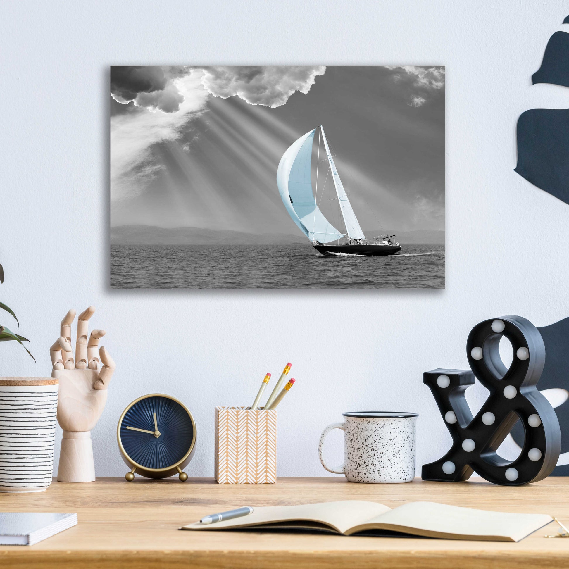 Epic Art 'Sailing' by Jadei Graphics, Acrylic Glass Wall Art,16x12