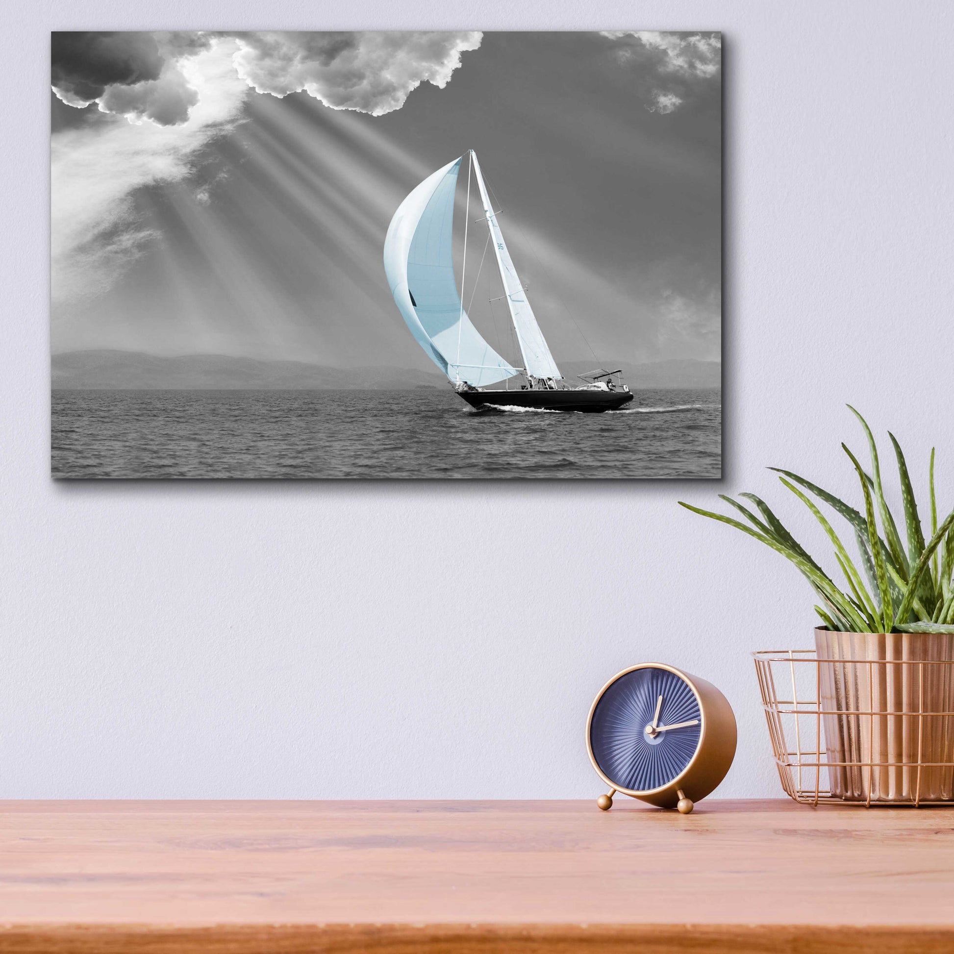 Epic Art 'Sailing' by Jadei Graphics, Acrylic Glass Wall Art,16x12