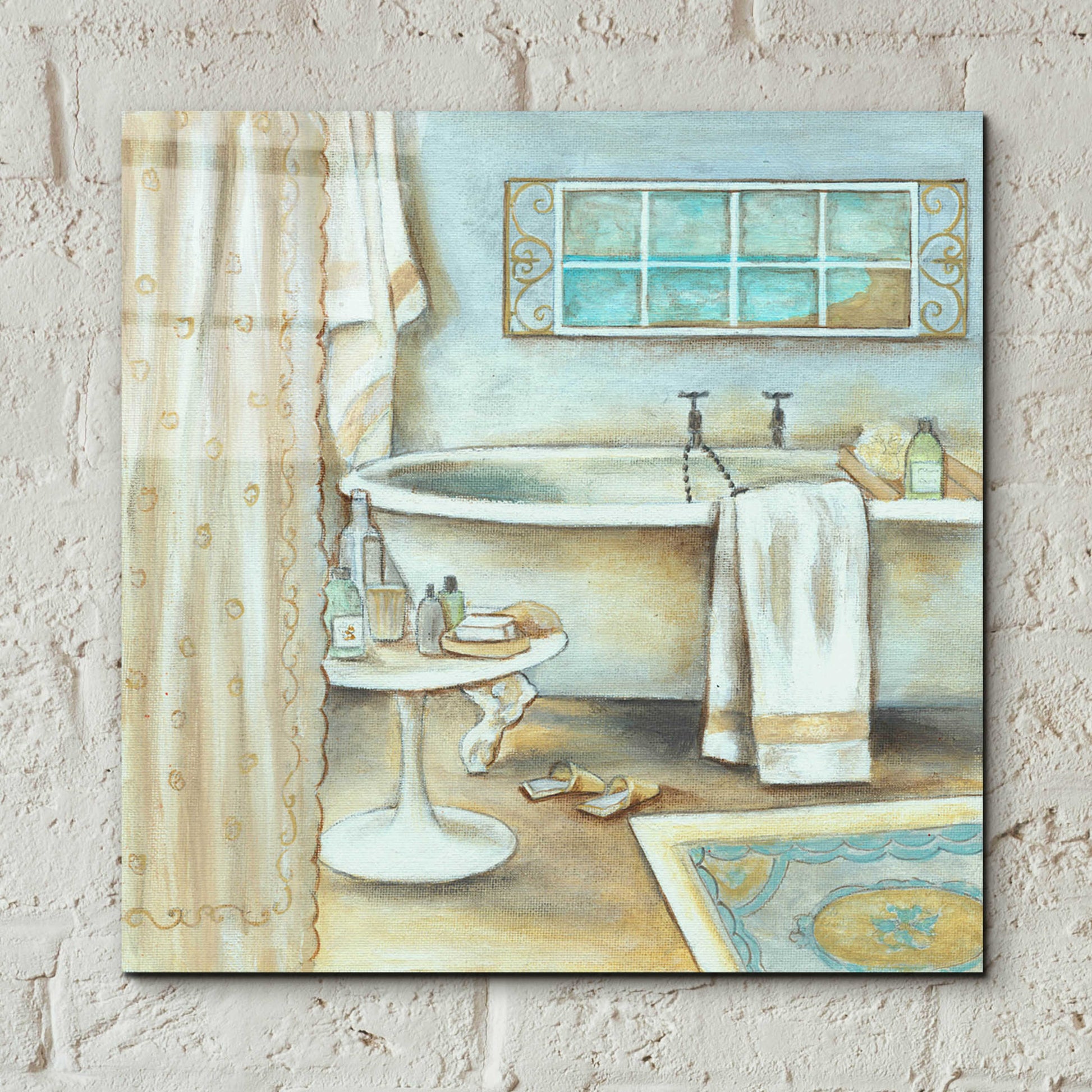 Epic Art 'Soft Bath I' by Jadei Graphics, Acrylic Glass Wall Art,12x12