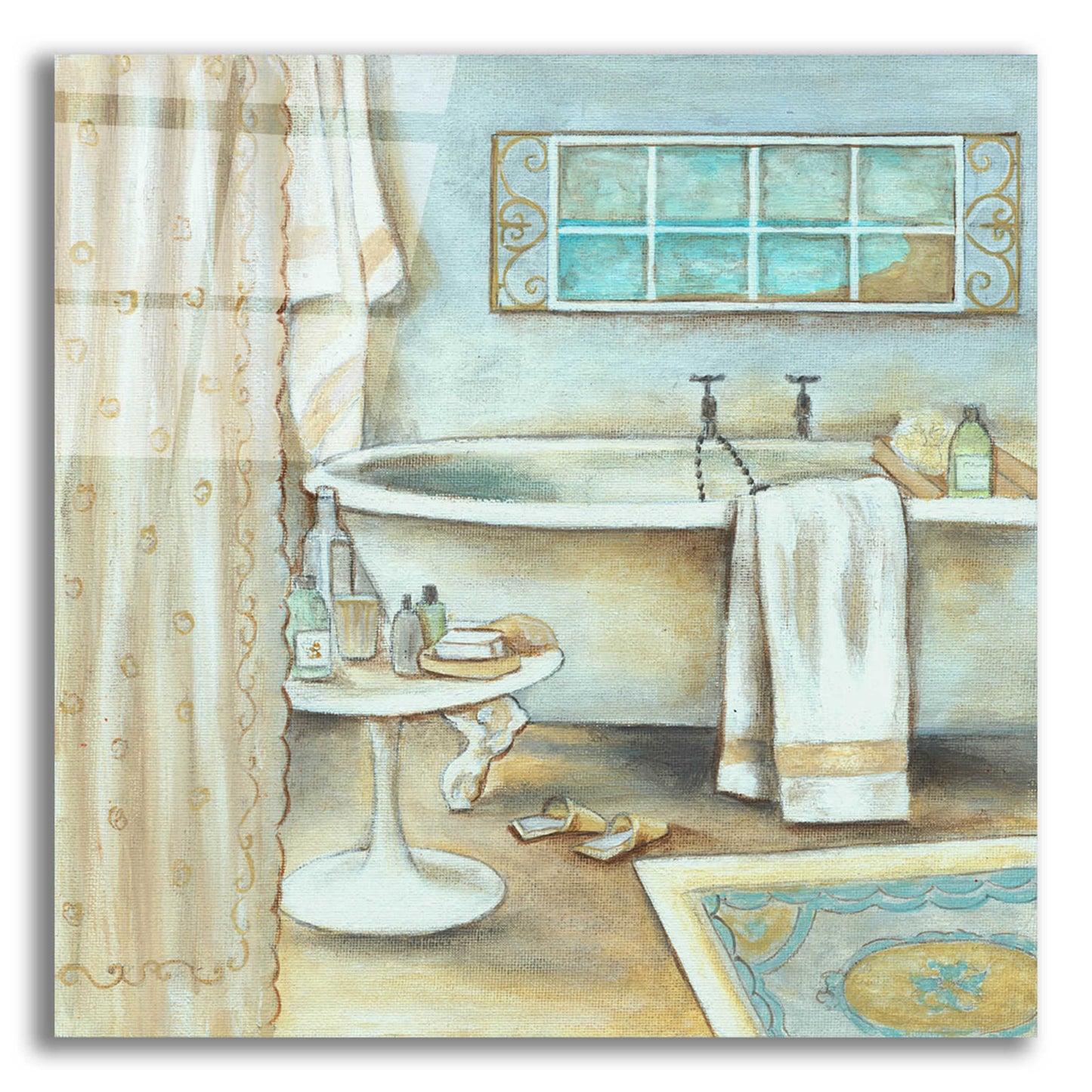 Epic Art 'Soft Bath I' by Jadei Graphics, Acrylic Glass Wall Art,12x12