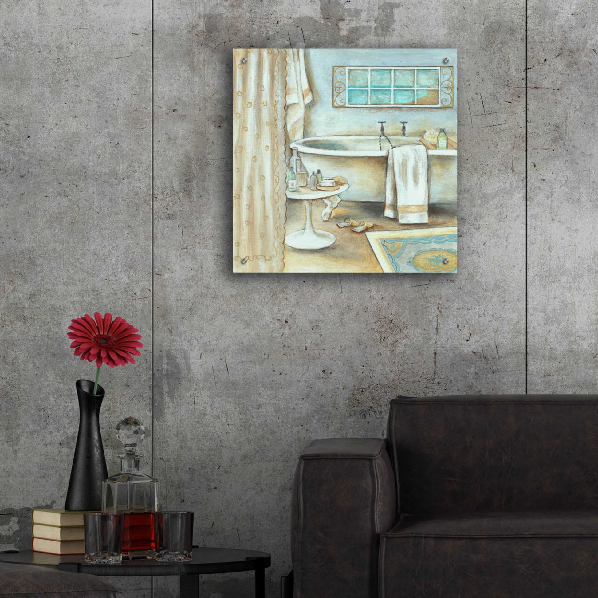 Epic Art 'Soft Bath I' by Jadei Graphics, Acrylic Glass Wall Art,24x24