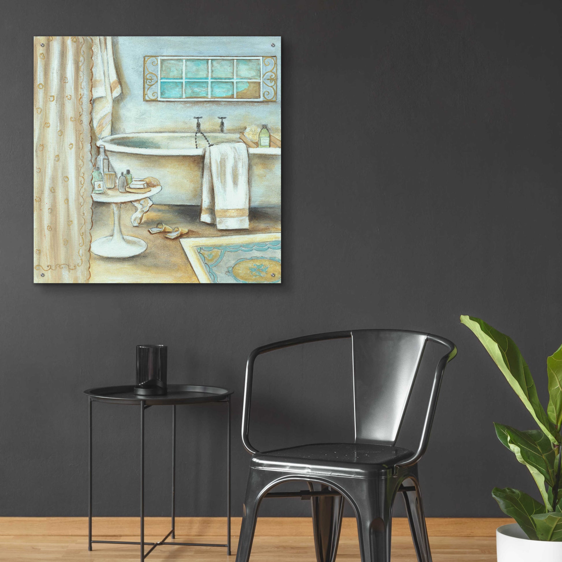 Epic Art 'Soft Bath I' by Jadei Graphics, Acrylic Glass Wall Art,36x36