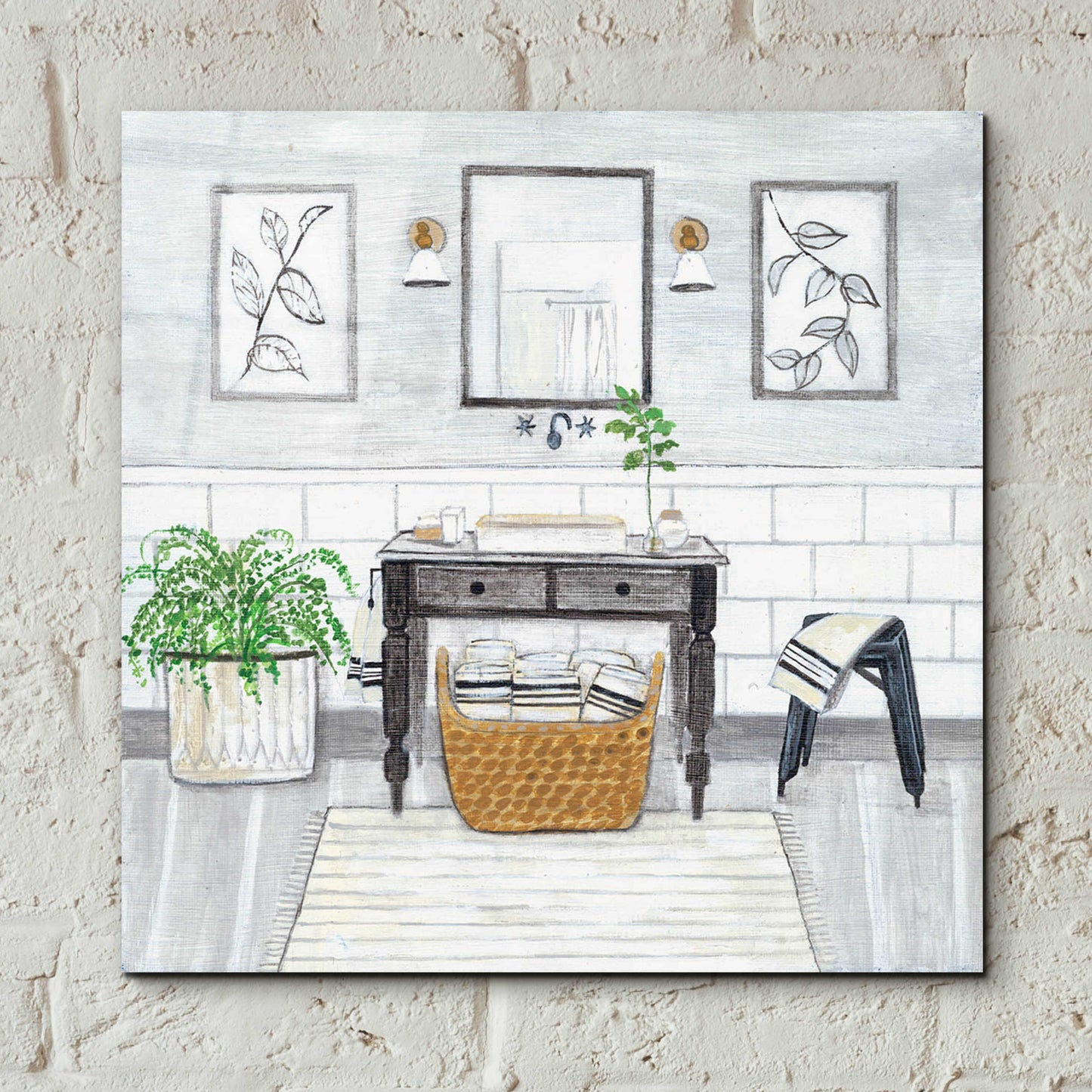 Epic Art 'Upstate Farmhouse Bath I' by Jadei Graphics, Acrylic Glass Wall Art,12x12