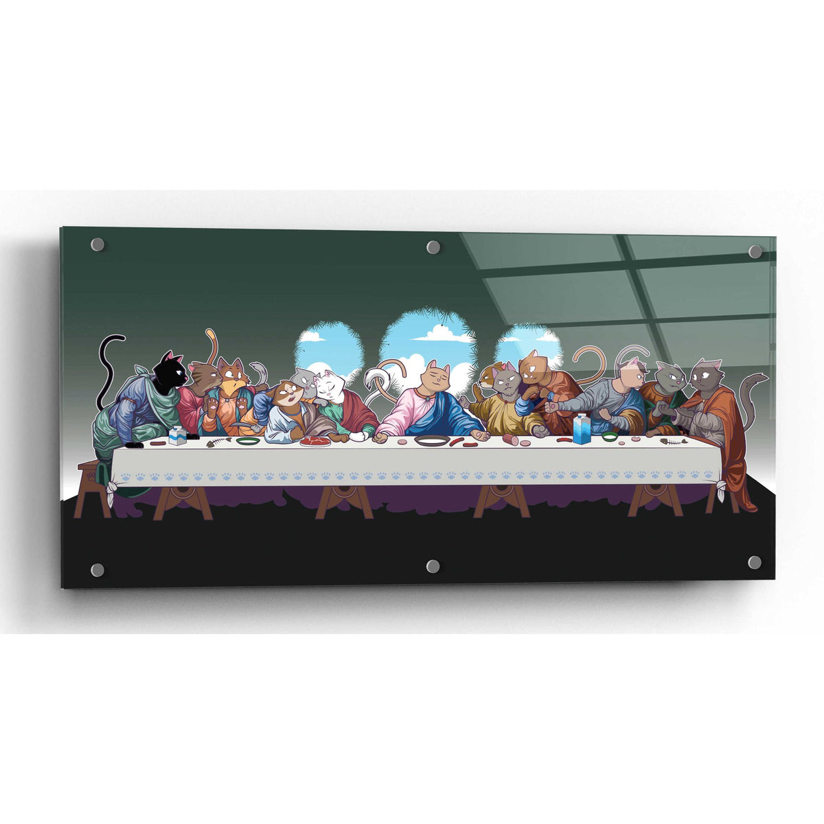 Epic Art 'The Cat's Last Supper' Acrylic Glass Wall Art,2:1
