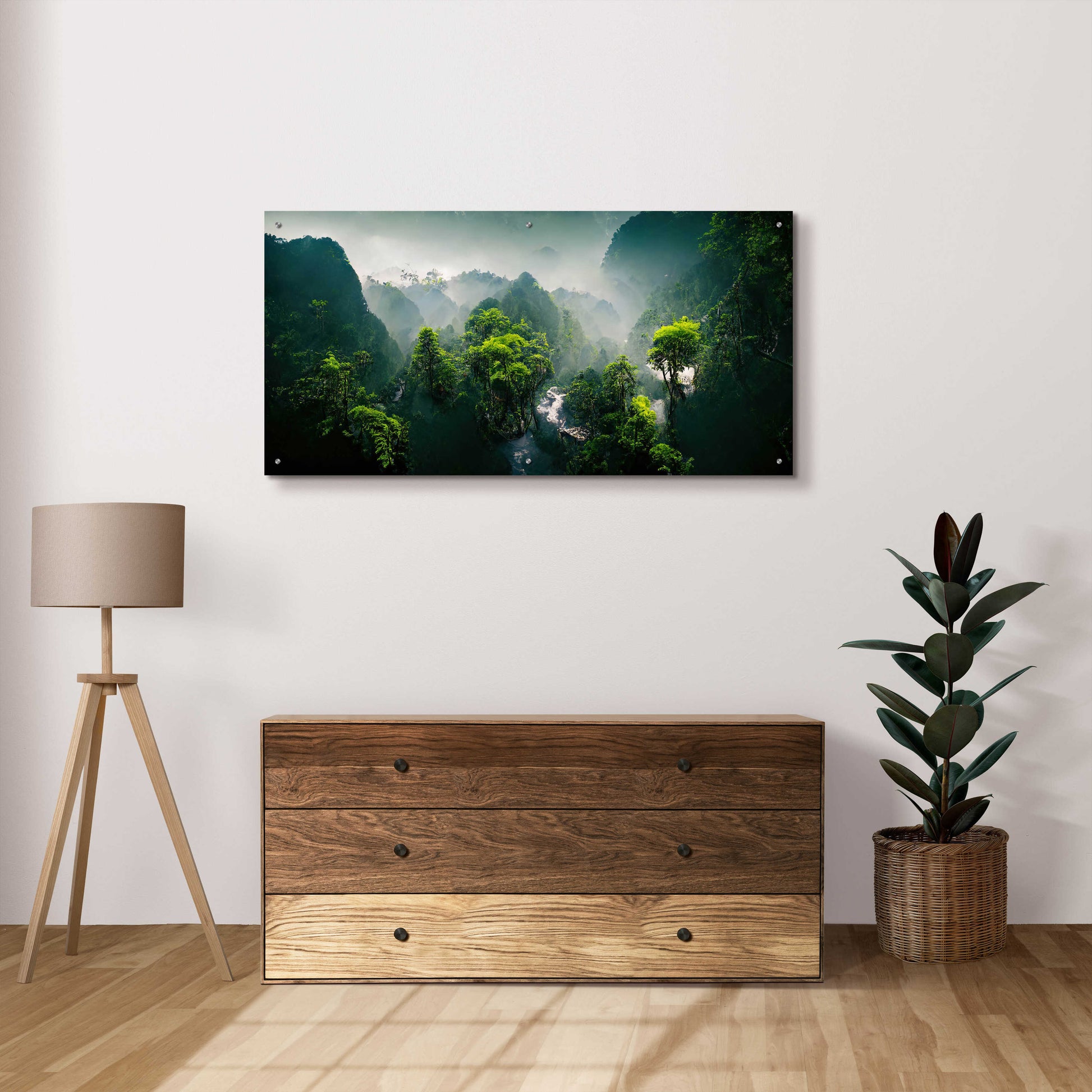 Epic Art 'Exotic Forest' by Epic Portfolio, Acrylic Glass Wall Art,48x24