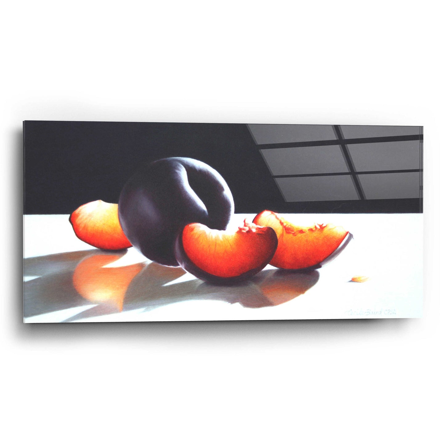 Epic Art 'Plum Perfect' by Cecile Baird, Acrylic Glass Wall Art,24x12